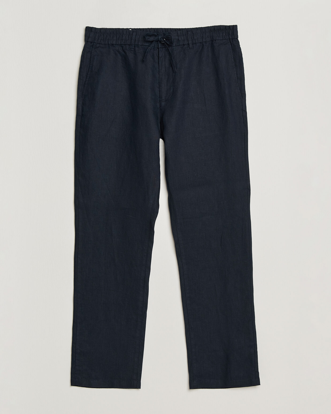 Men | Trousers | Gant | Regular Fit Linen Drawstring Pants Evening Blue