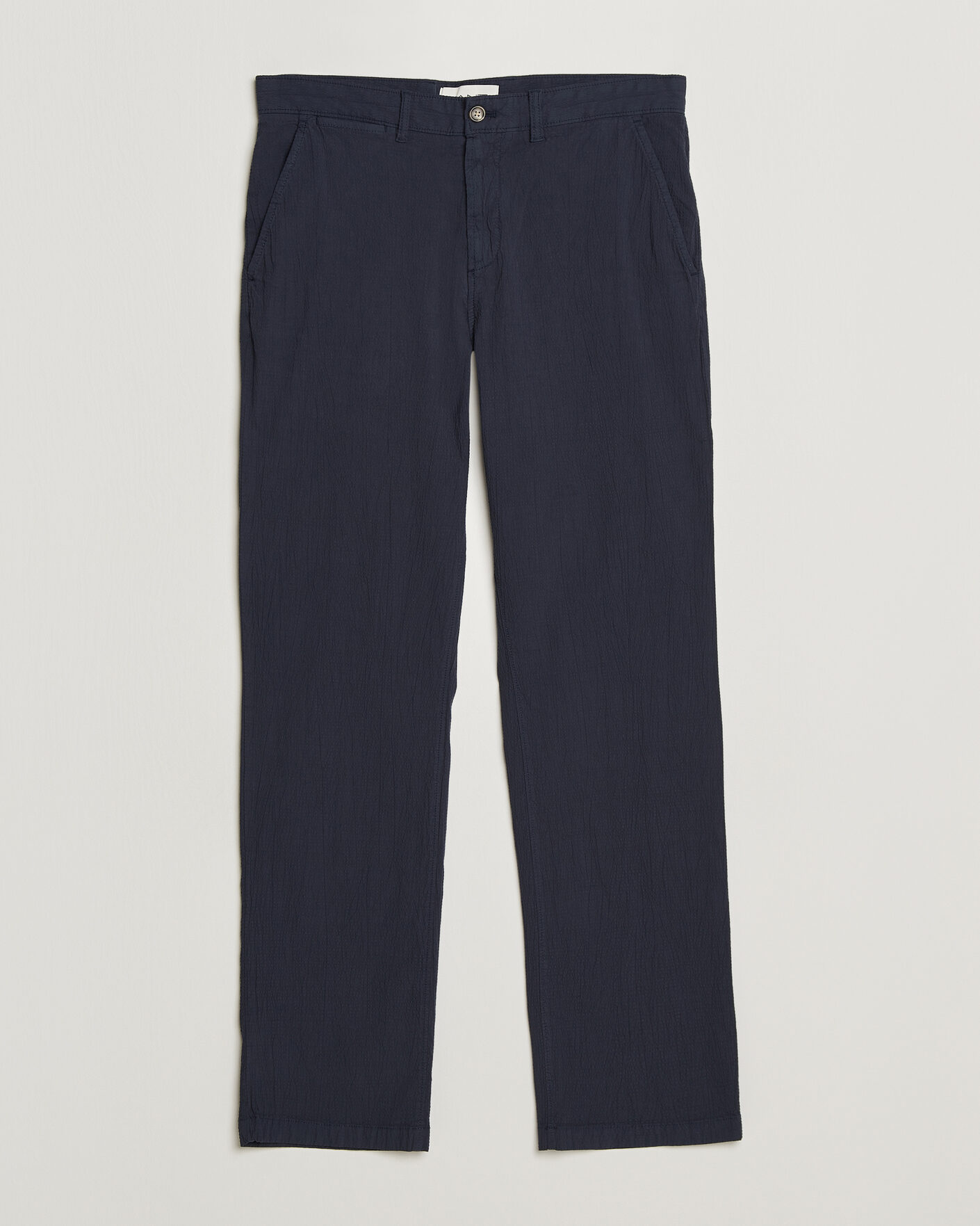 Men | Trousers | Gant | Regular Fit Garment Dyed Seersucker Pants Evening Blue
