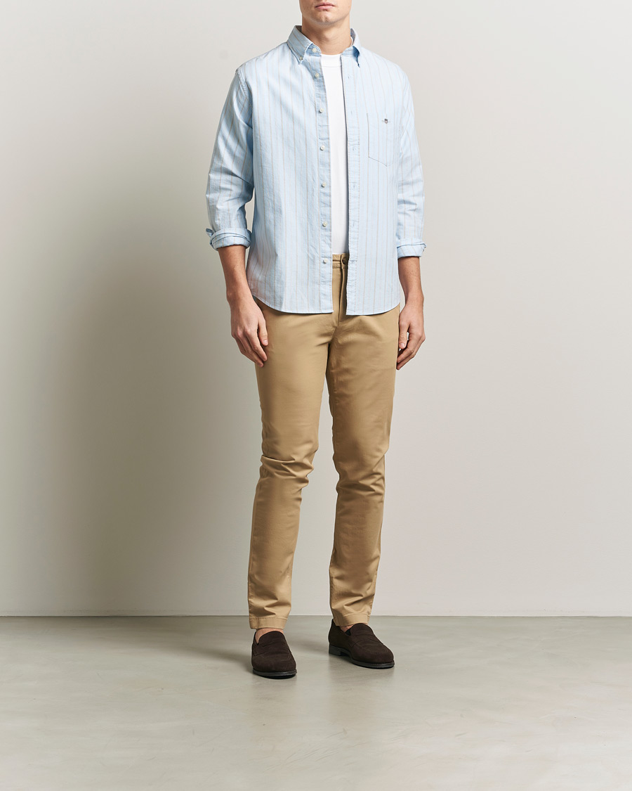 Men | Trousers | GANT | Slim Fit Chinos Dark Khaki