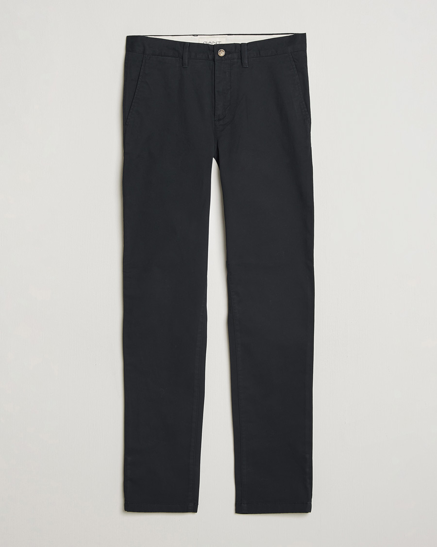 Men | Trousers | GANT | Slim Fit Chinos Black