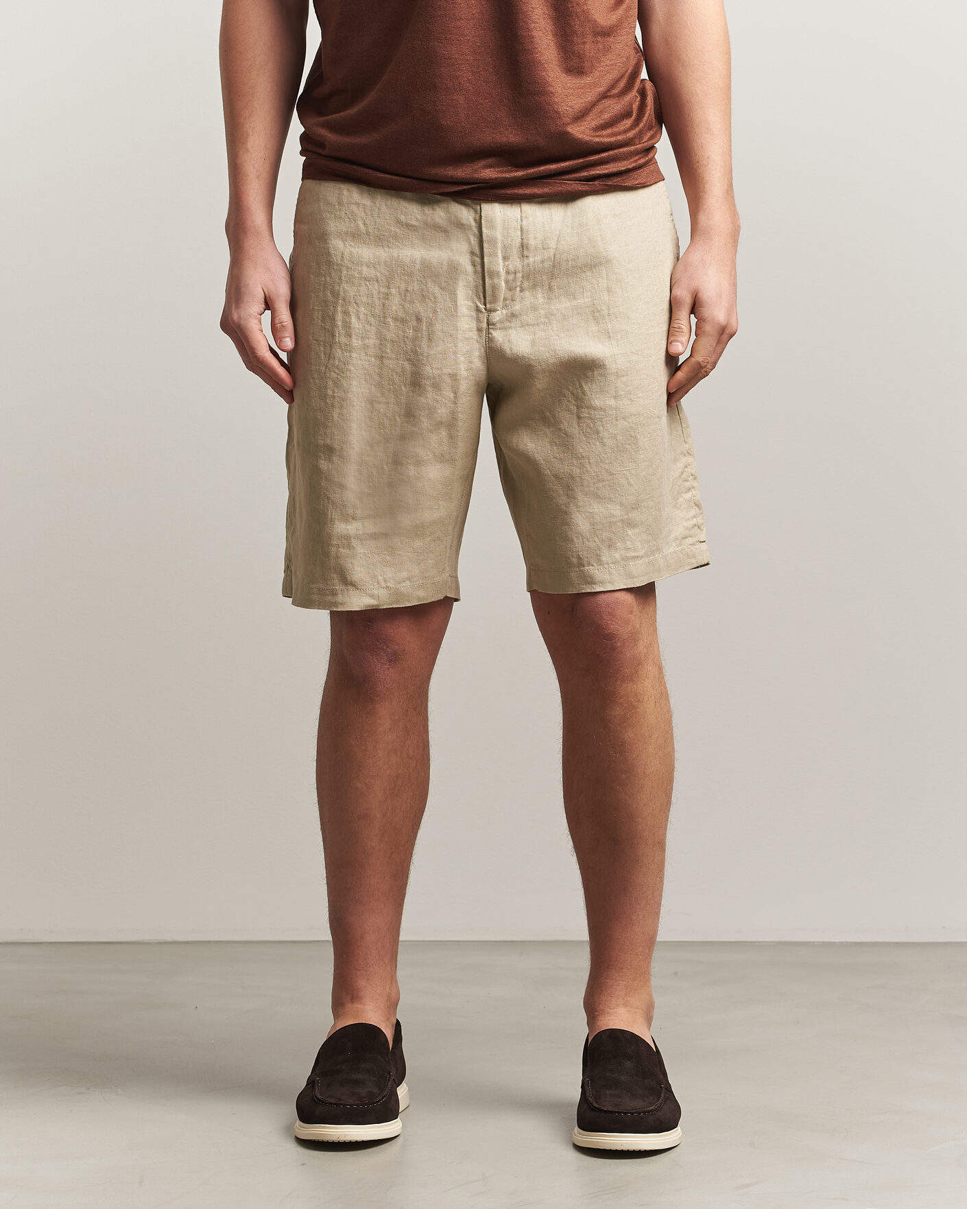 Men | Shorts | GANT | Regular Fit Linen Drawstring Shorts Oat Beige