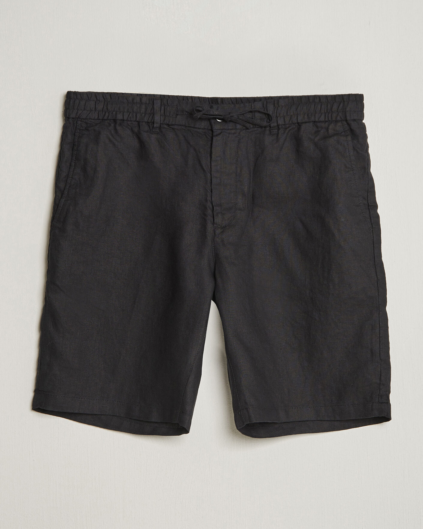 Men | Shorts | Gant | Regular Fit Linen Drawstring Shorts Black