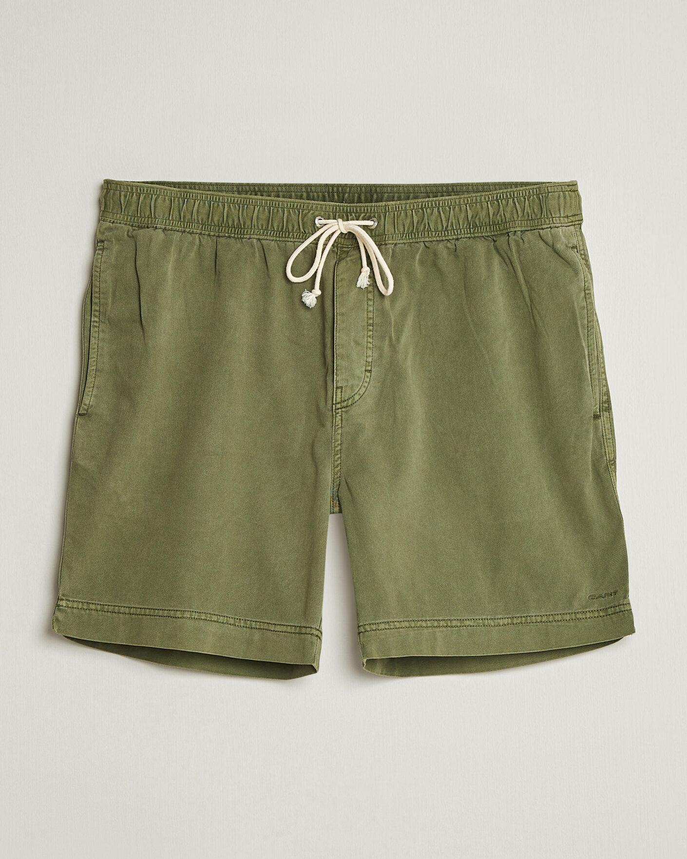 Men | Shorts | GANT | Regular Fit Sunfaded Drawstring Dry Herb Green