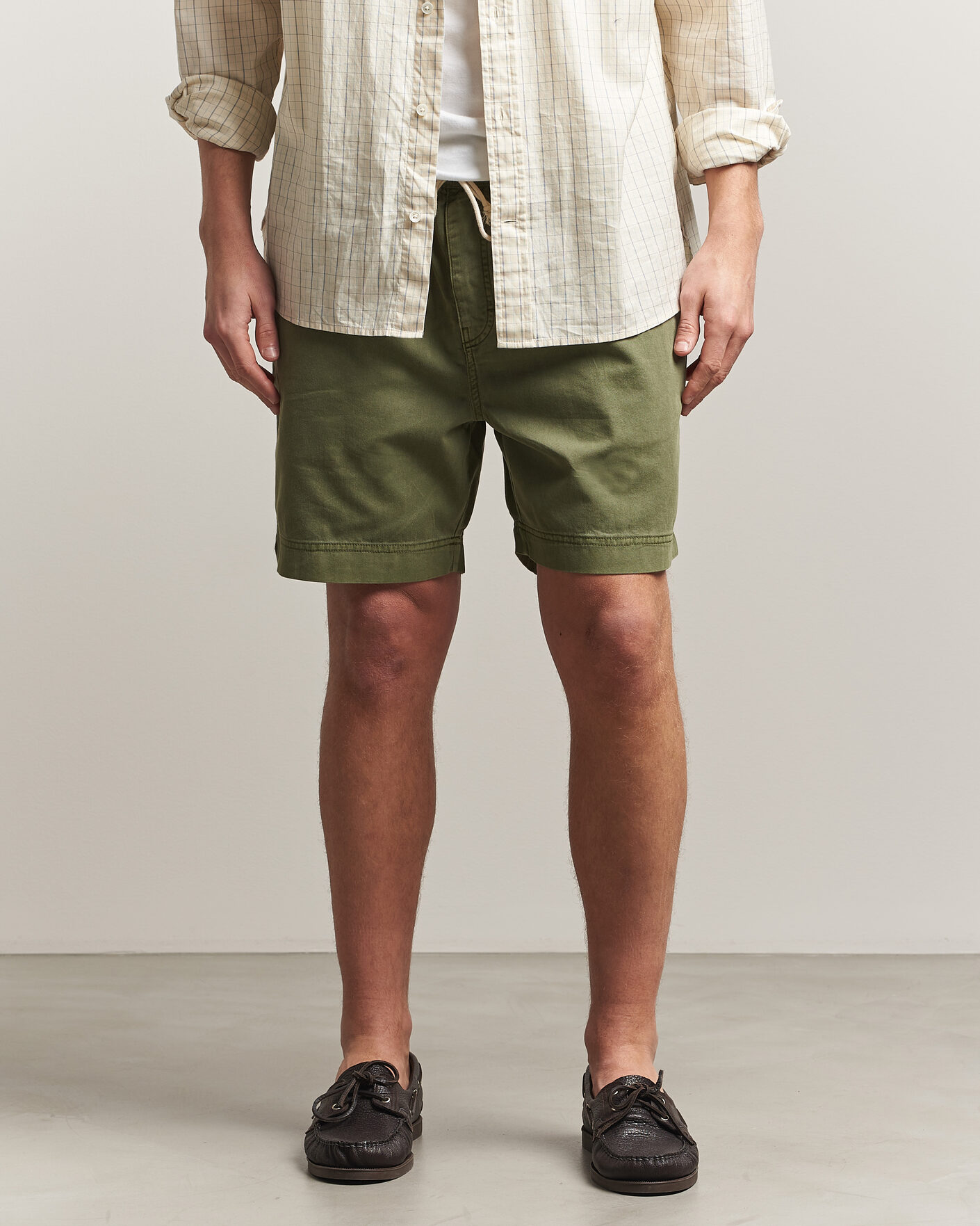 Men | Shorts | Gant | Regular Fit Sunfaded Drawstring Dry Herb Green