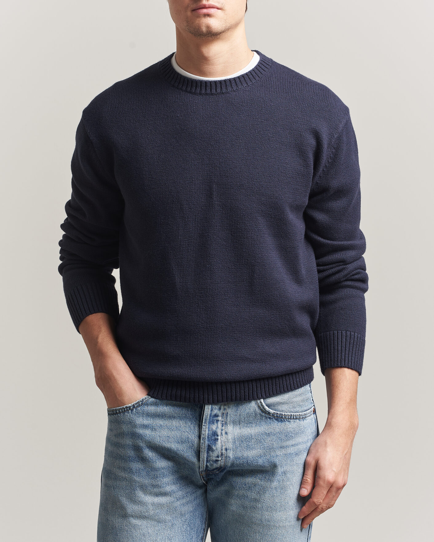 Men | Sweaters & Knitwear | Gant | Cotton/Cashmere Knitted Sweater Evening Blue