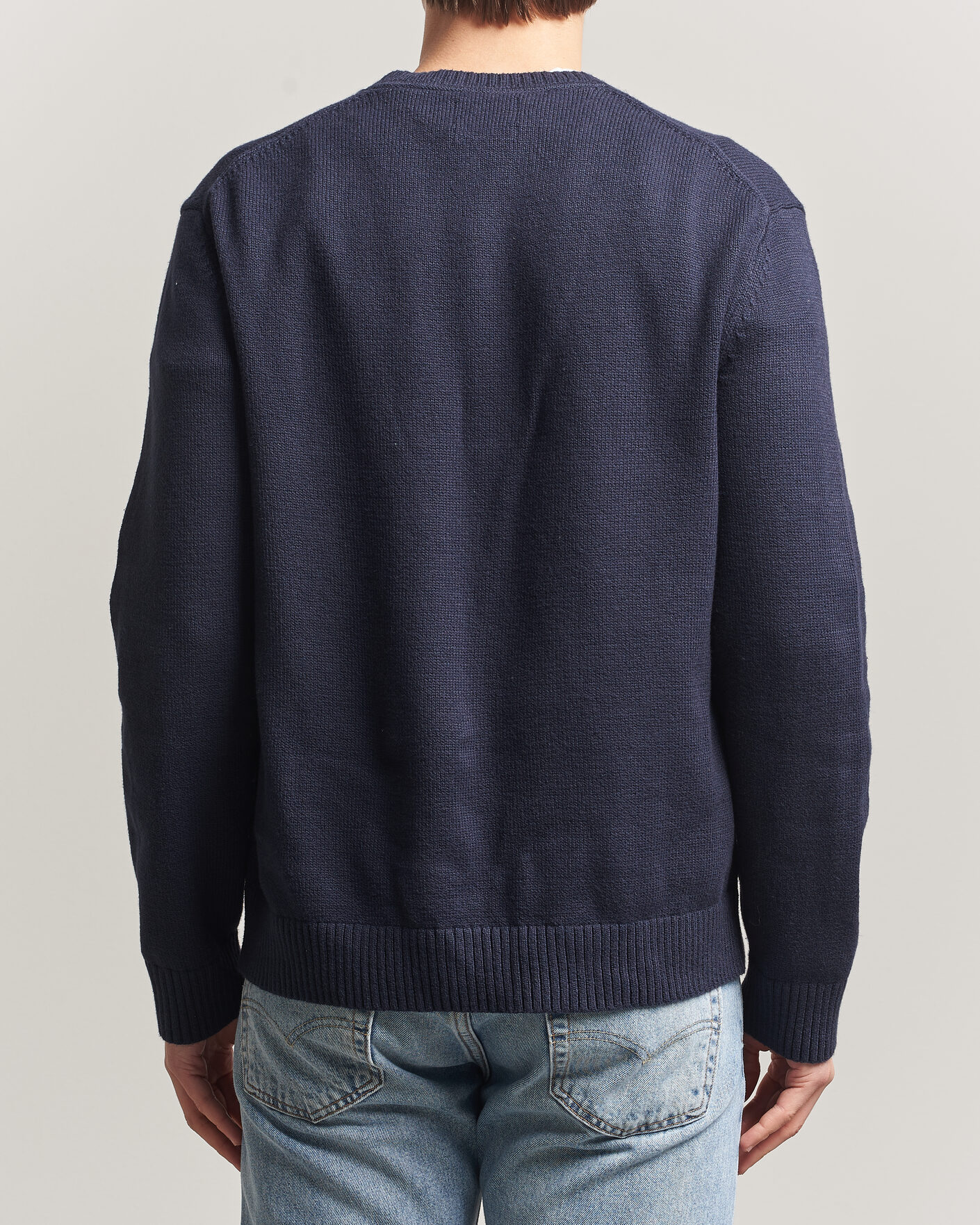 Men | Sweaters & Knitwear | GANT | Cotton/Cashmere Knitted Sweater Evening Blue