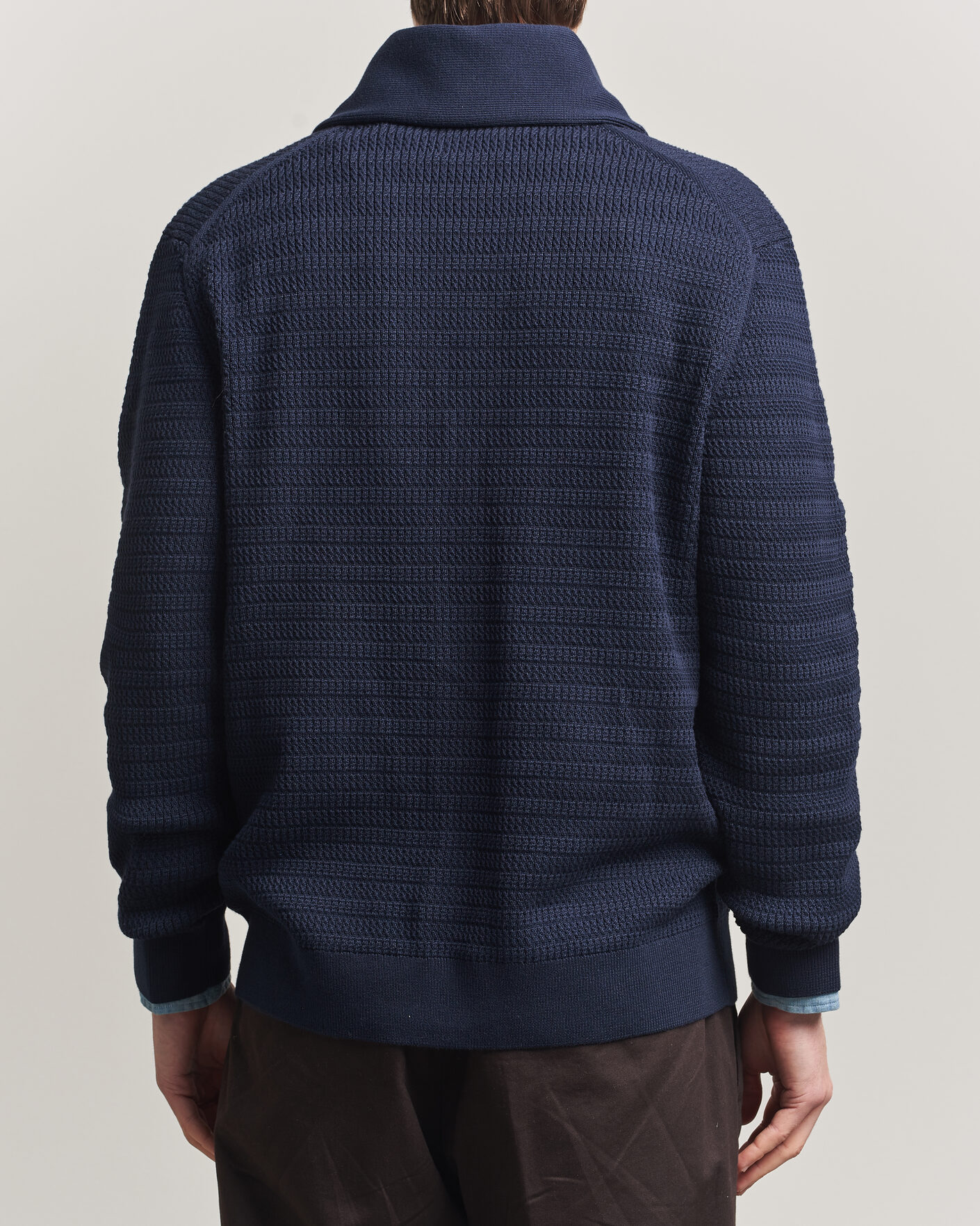 Men | Sweaters & Knitwear | GANT | Heavy Knitted Shawl Collar Cardigan Evening Blue