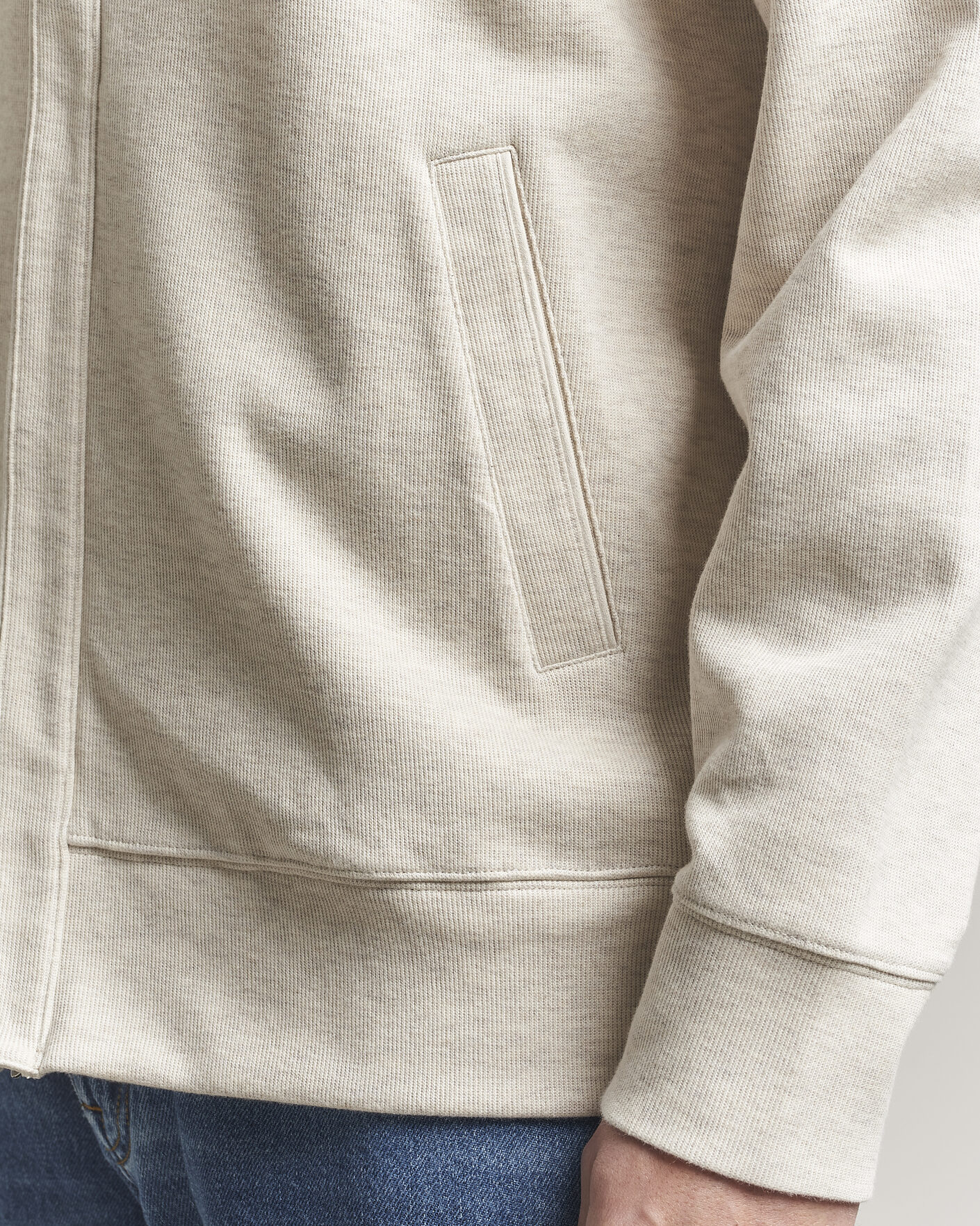 Men | Sweaters & Knitwear | GANT | Light Sacker Rib Full Zip Seed Melange