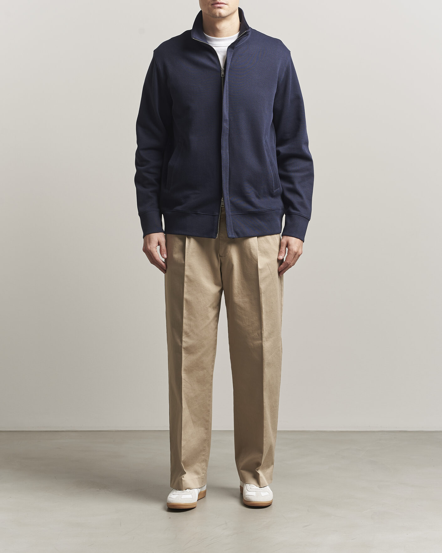 Men | Sweaters & Knitwear | GANT | Light Sacker Rib Full Zip Evening Blue