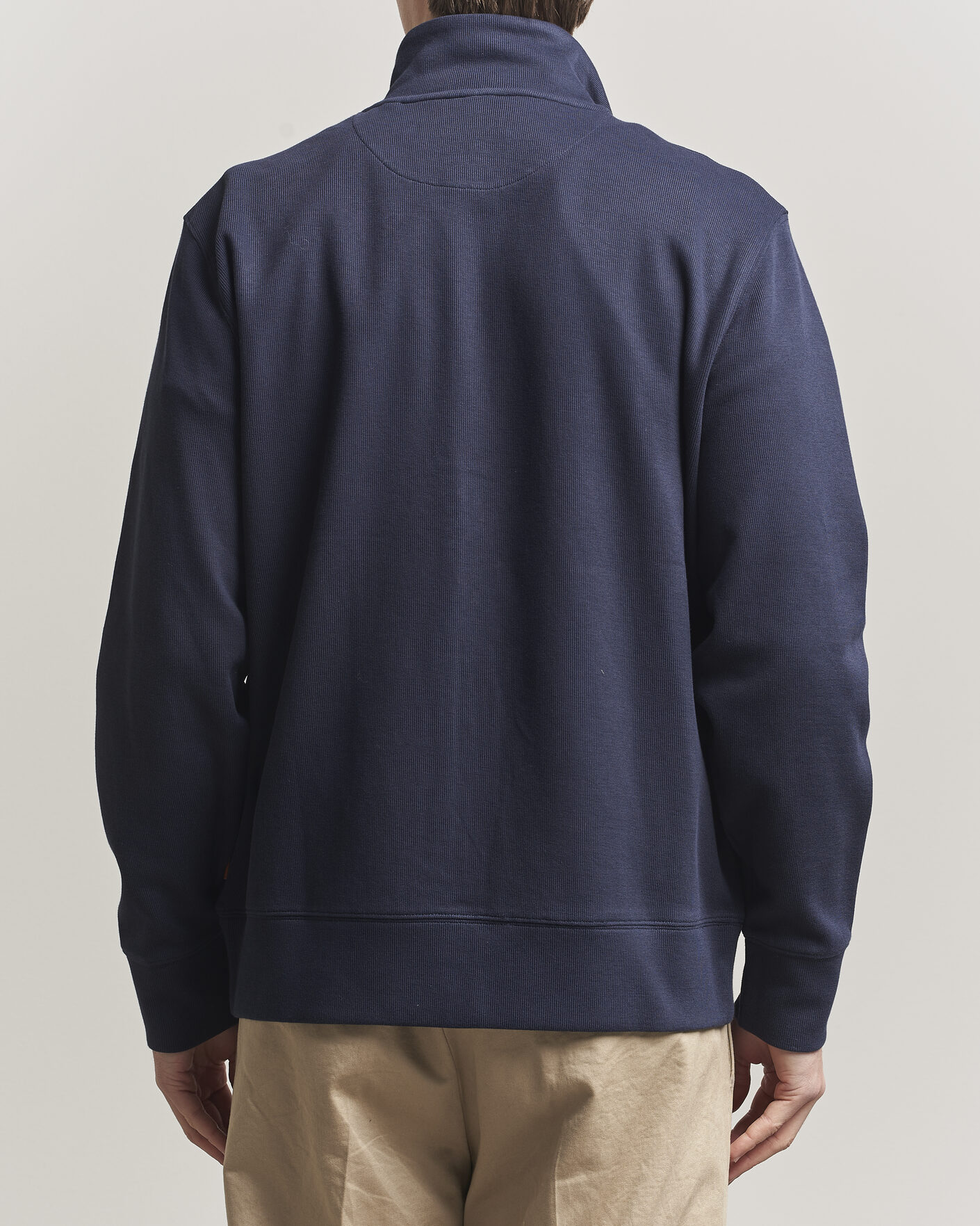 Men | Sweaters & Knitwear | Gant | Light Sacker Rib Full Zip Evening Blue