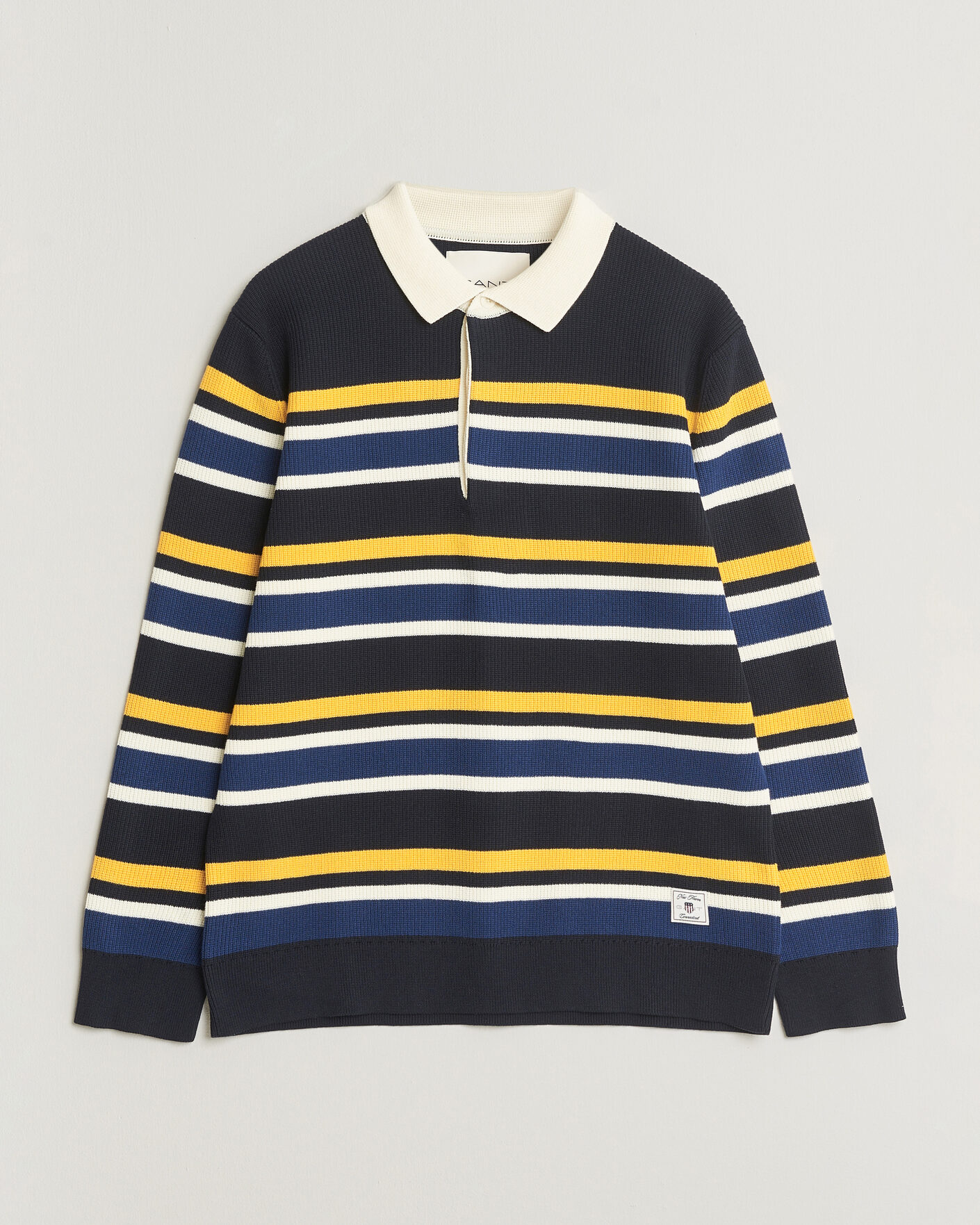 Men | Sweaters & Knitwear | GANT | Multisptriped Knitted Rugger Evening Blue