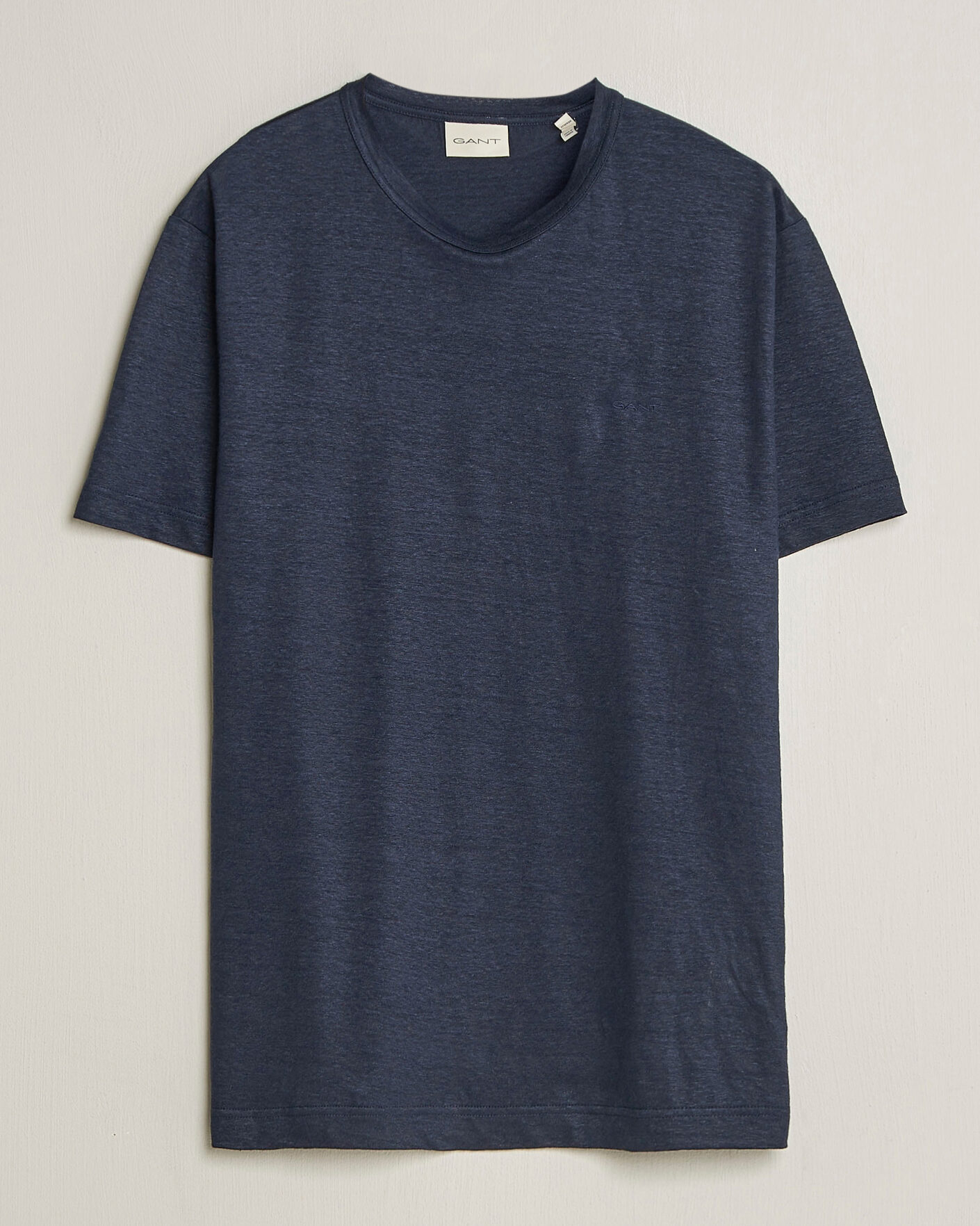 Men | T-Shirts | Gant | Linen T-Shirt Evening Blue