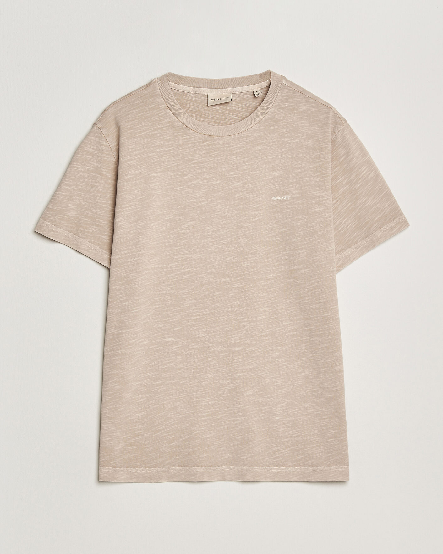 Men | T-Shirts | Gant | Washed Slub T-Shirt Oat Beige