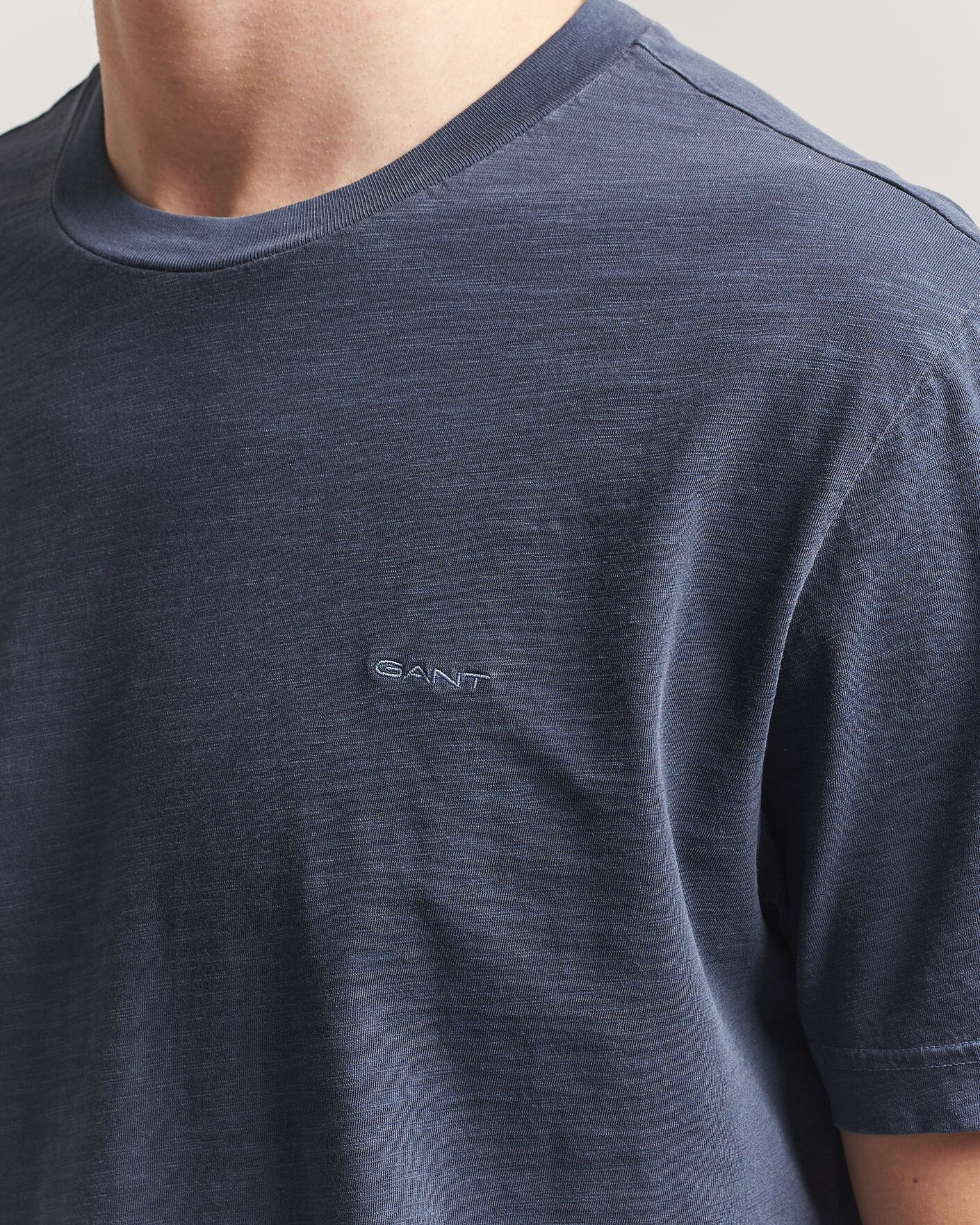 Men | T-Shirts | Gant | Washed Slub T-Shirt Evening Blue