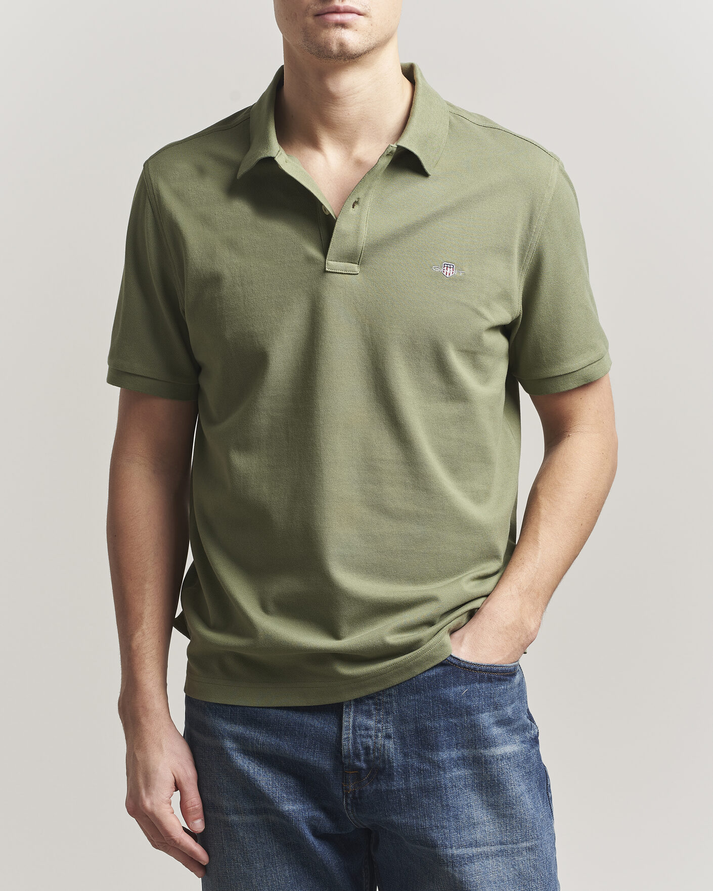 Men | Polo Shirts | Gant | The Original Polo Dry Herb Green