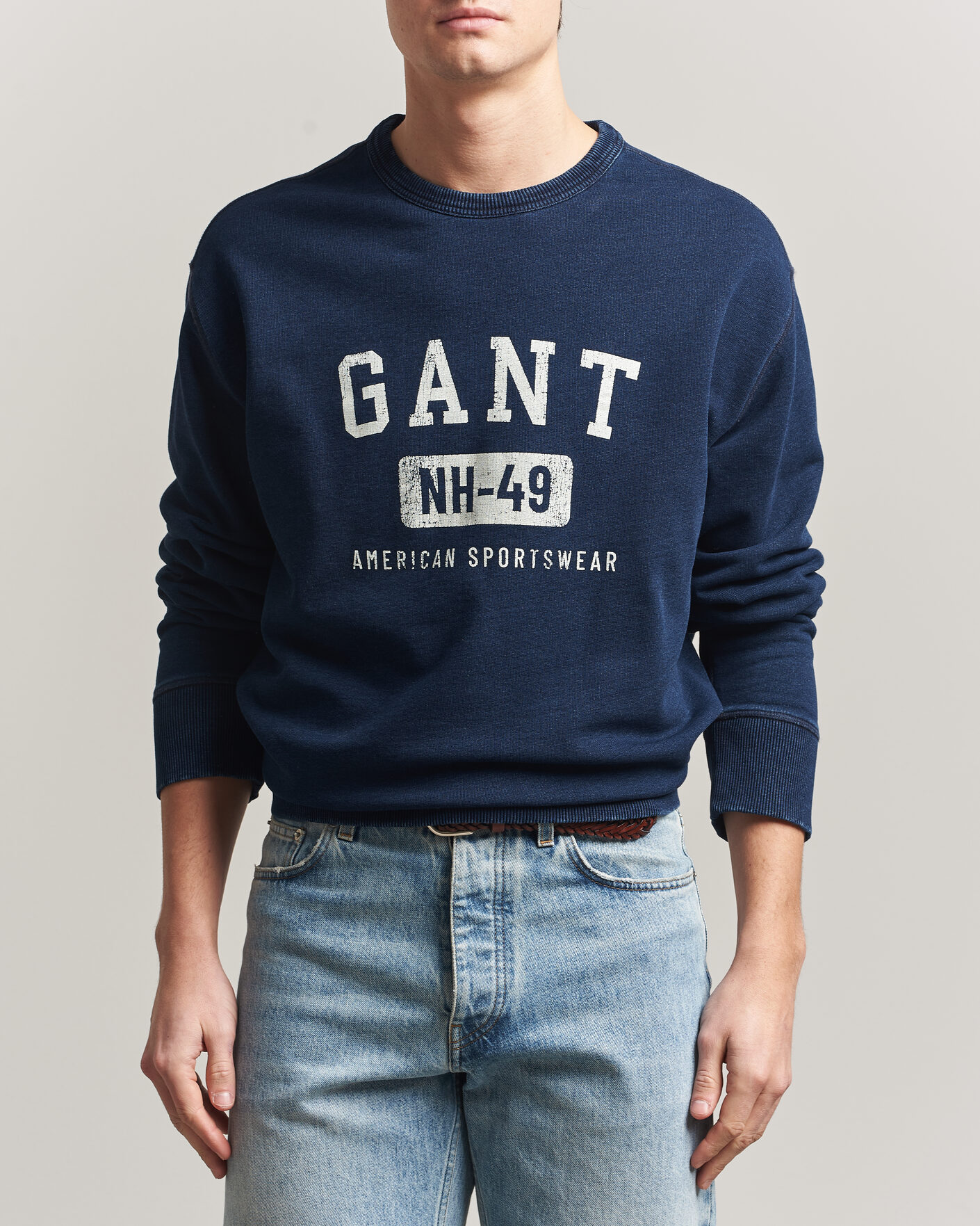 Men | Sweaters & Knitwear | Gant | Indigo Graphic Sweatshirt Dark Blue