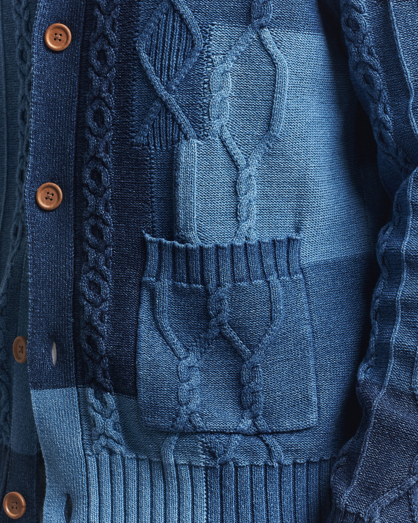 Men | Sweaters & Knitwear | GANT | Indigo Cotton Cable Cardigan Rich Navy