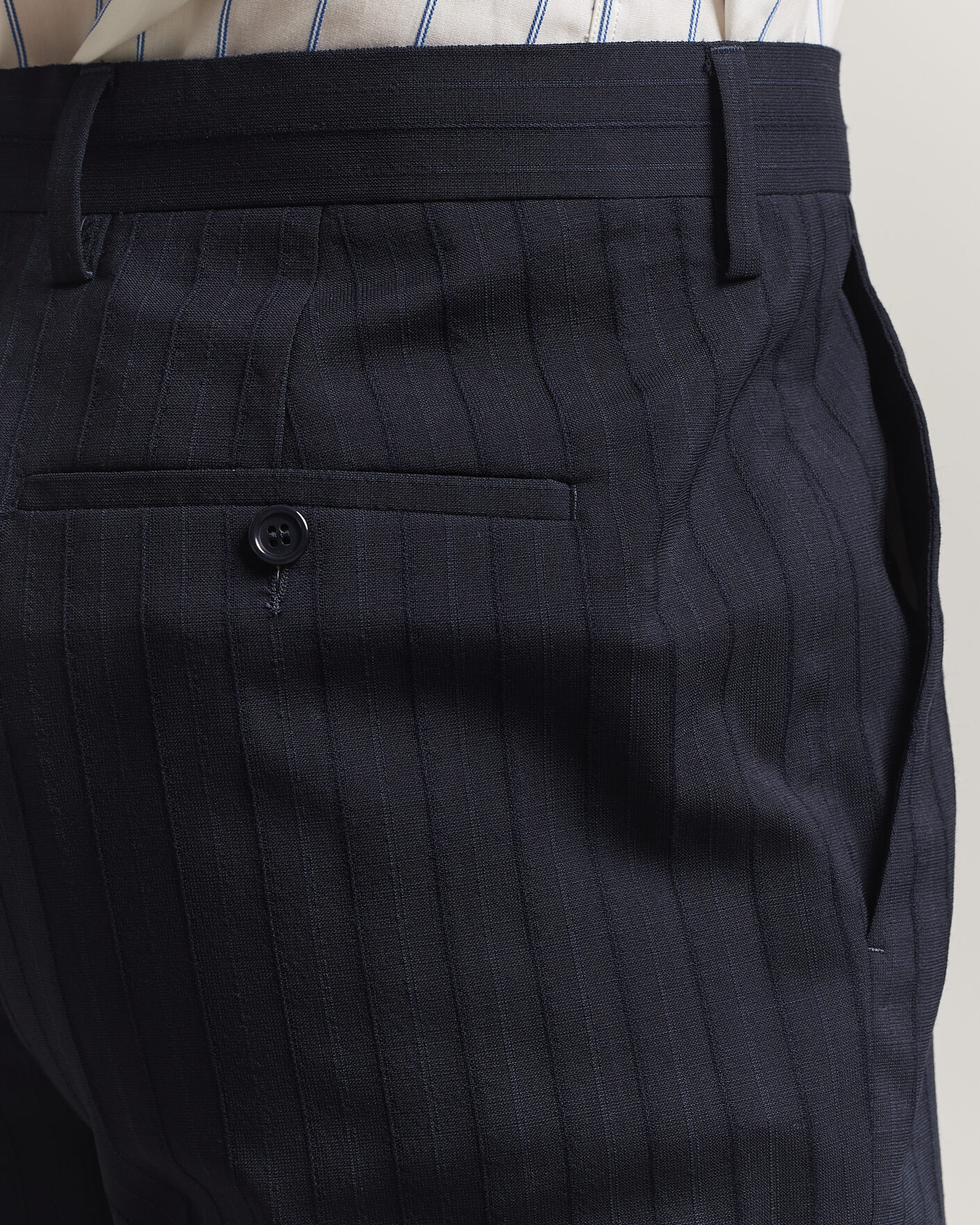 Men | Trousers | Gant | Tonal Pinstriped Suit Pants Evening Blue
