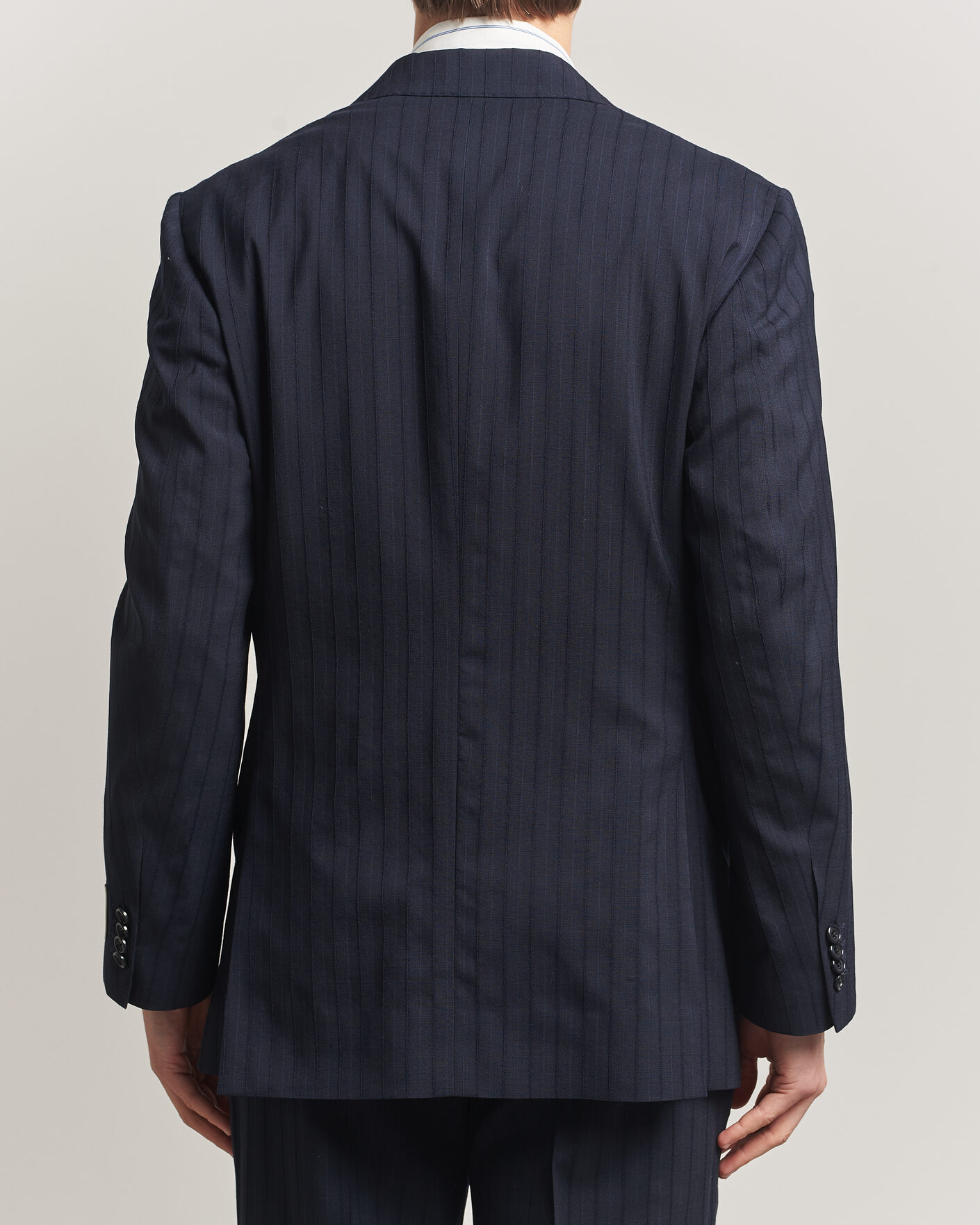 Men | Blazers | Gant | Tonal Pinstriped Suit Blazer Evening Blue