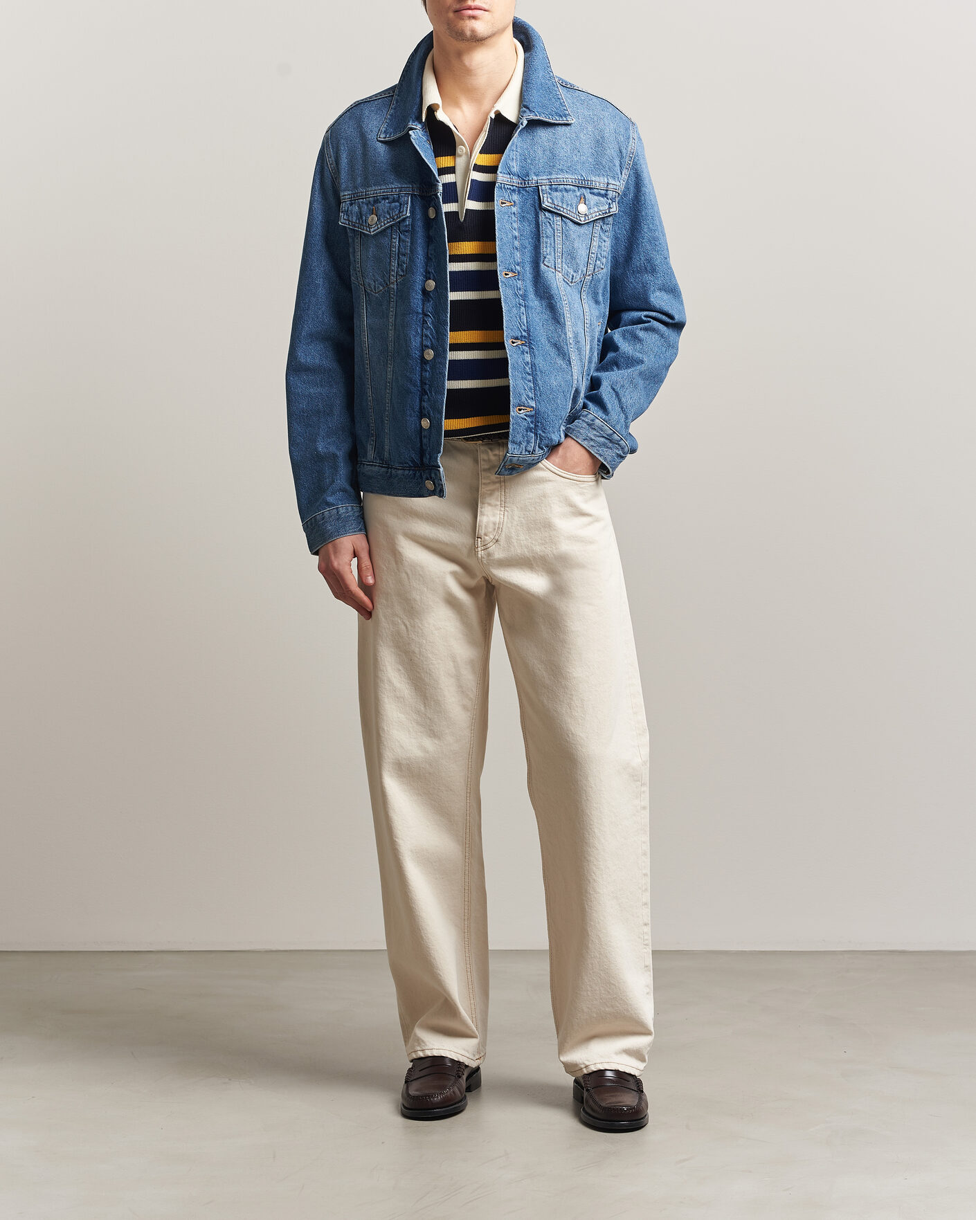 Men | Coats & Jackets | GANT | Denim Trucker Jacket Mid Blue