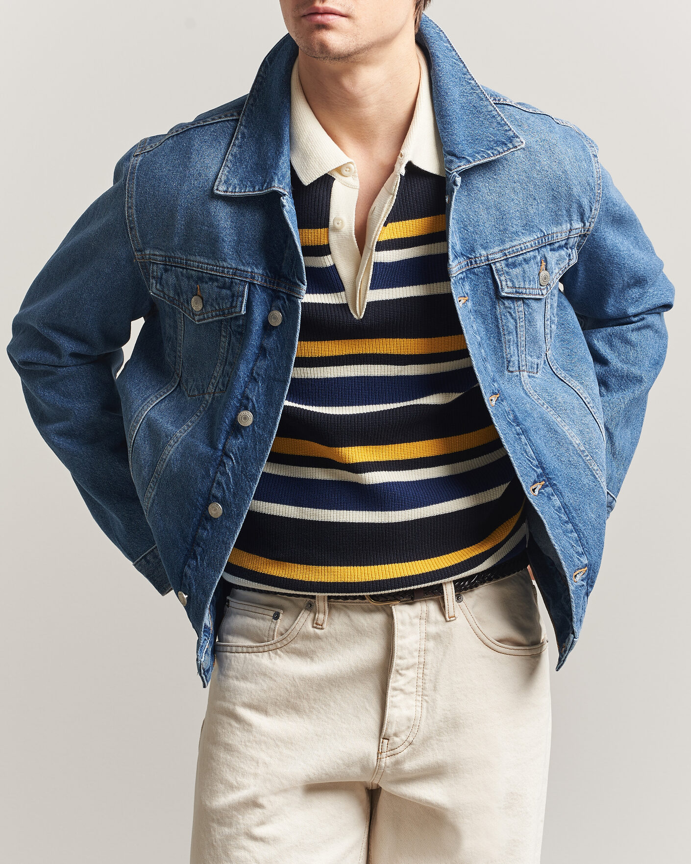 Men | Coats & Jackets | GANT | Denim Trucker Jacket Mid Blue