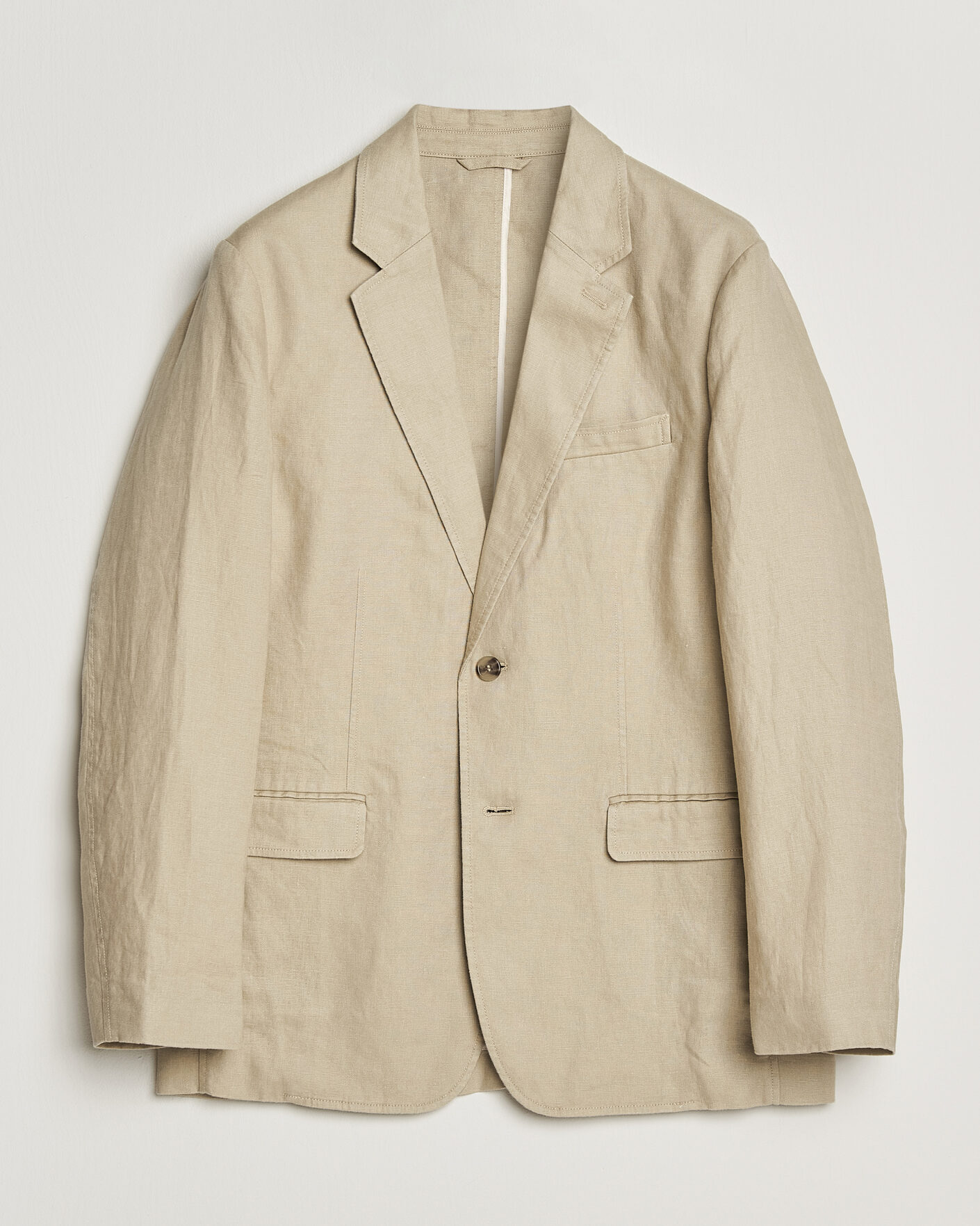 Men | Blazers | GANT | Garment Dyed Linen Blazer Oat Beige