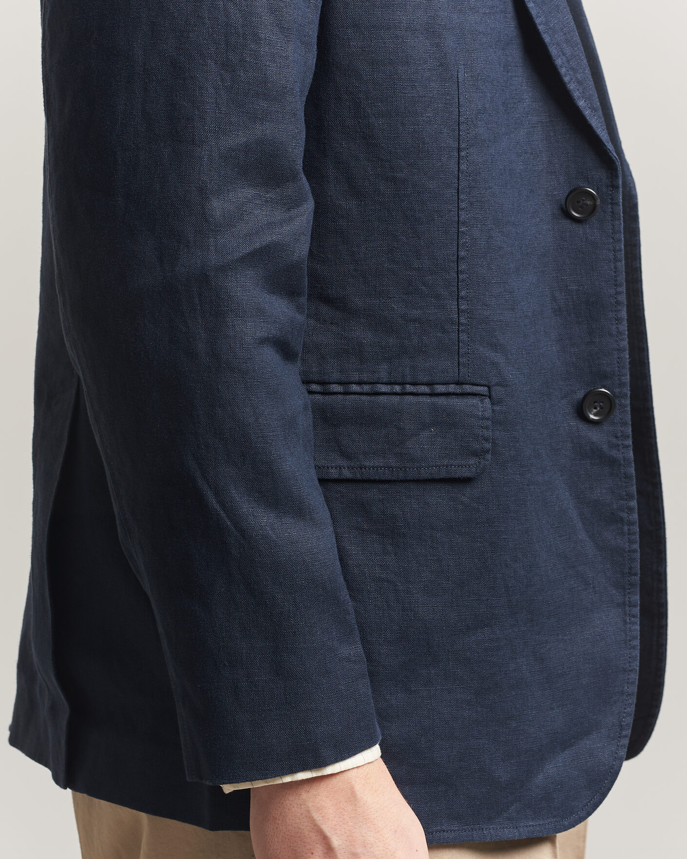 Men | Blazers | Gant | Garment Dyed Linen Blazer Evening Blue