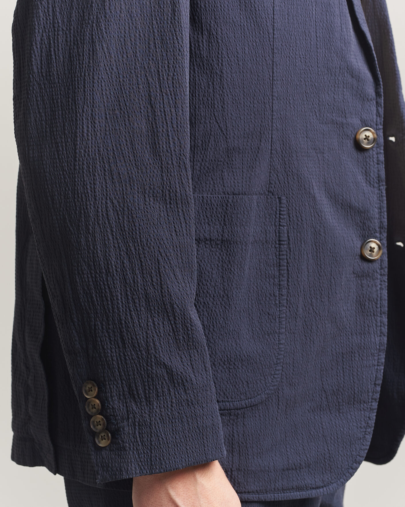 Men | Blazers | Gant | Garment Dyed Seersucker Blazer Evening Blue