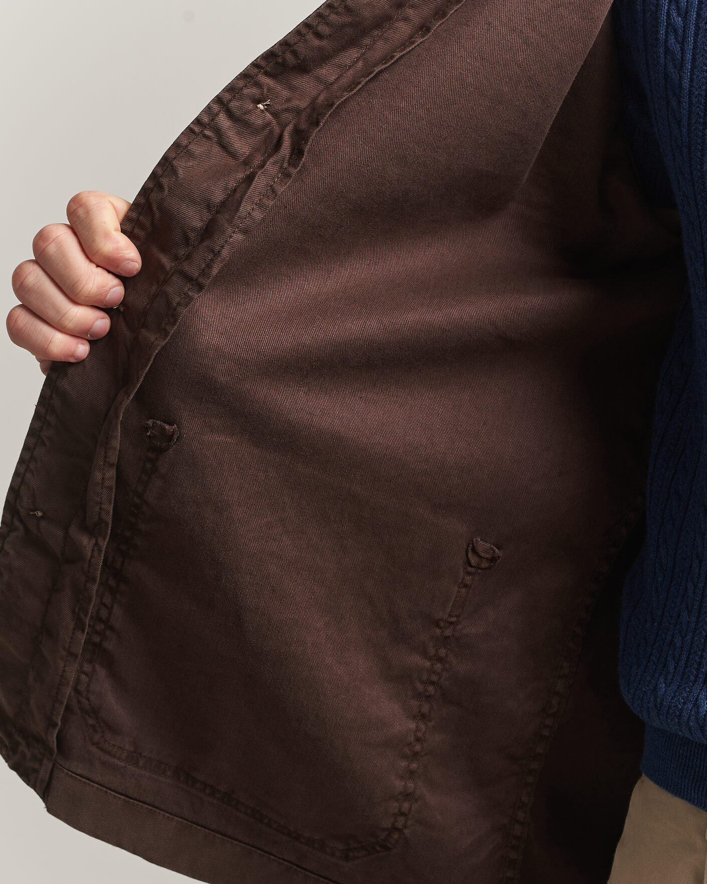 Men | Shirts | GANT | Regular Fit Cotton/Linen Overshirt Rich Brown