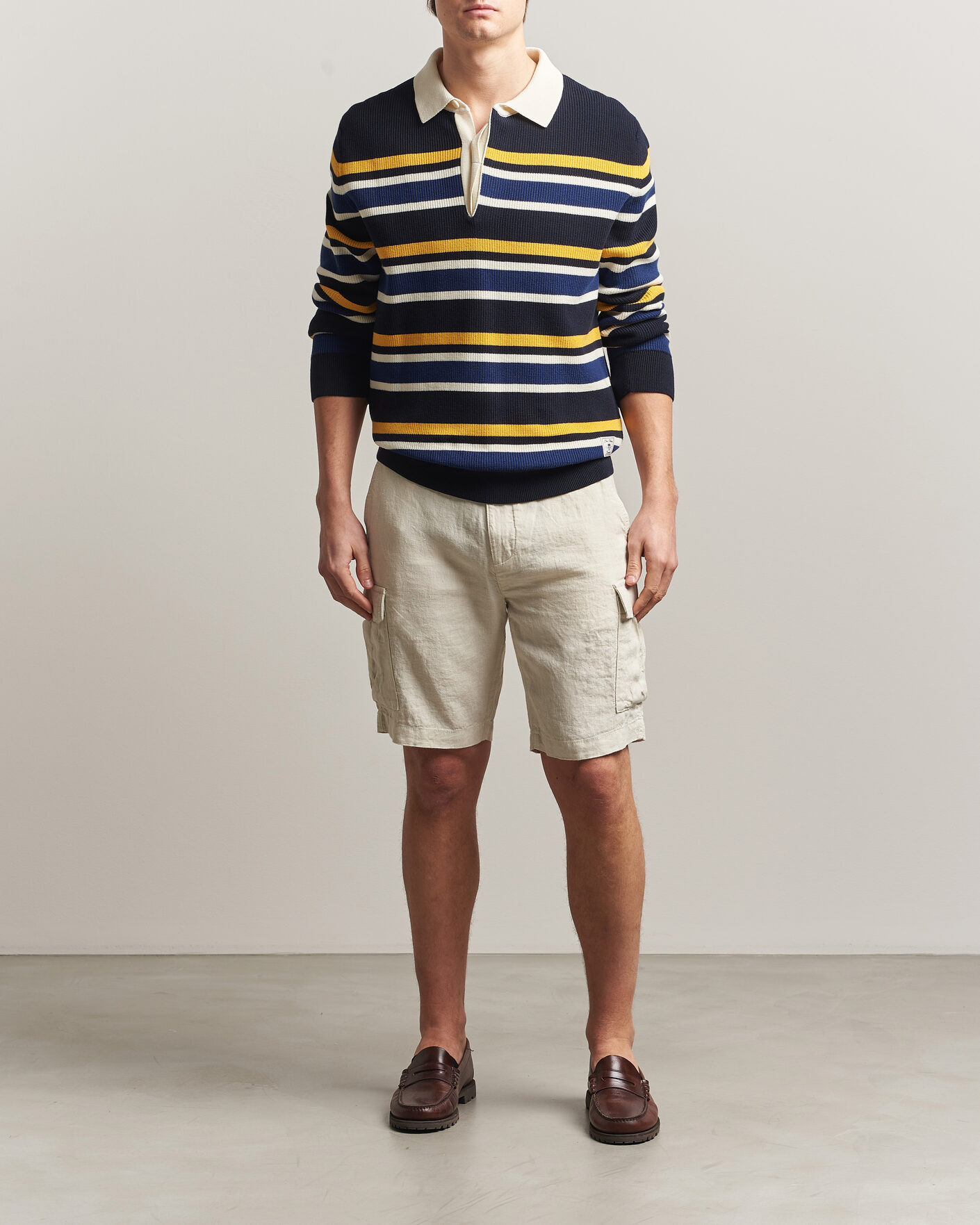 Men | Shorts | Gant | Regular Fit Linen Cargo Shorts Sand