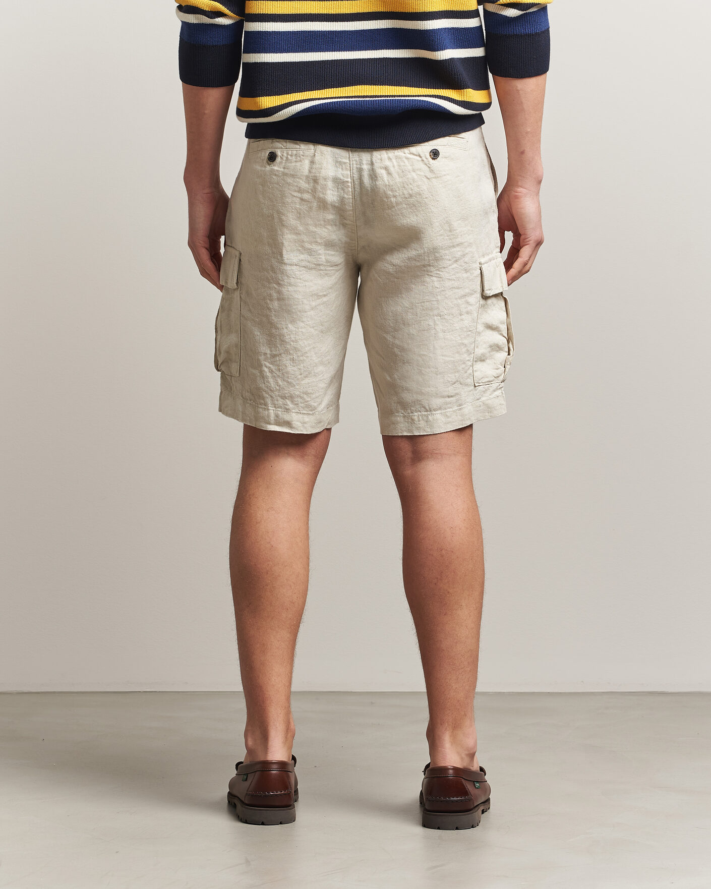 Men | Shorts | GANT | Regular Fit Linen Cargo Shorts Sand