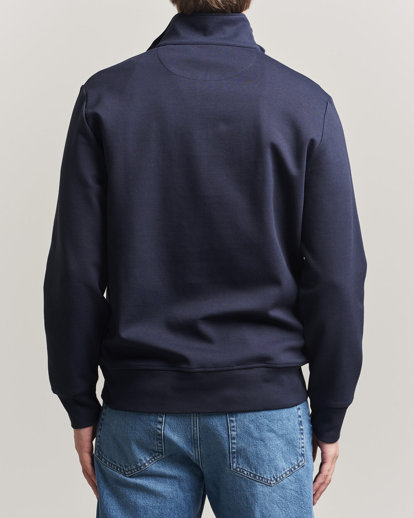 Men | Sweaters & Knitwear | GANT | Interlock Half Zip Evening Blue