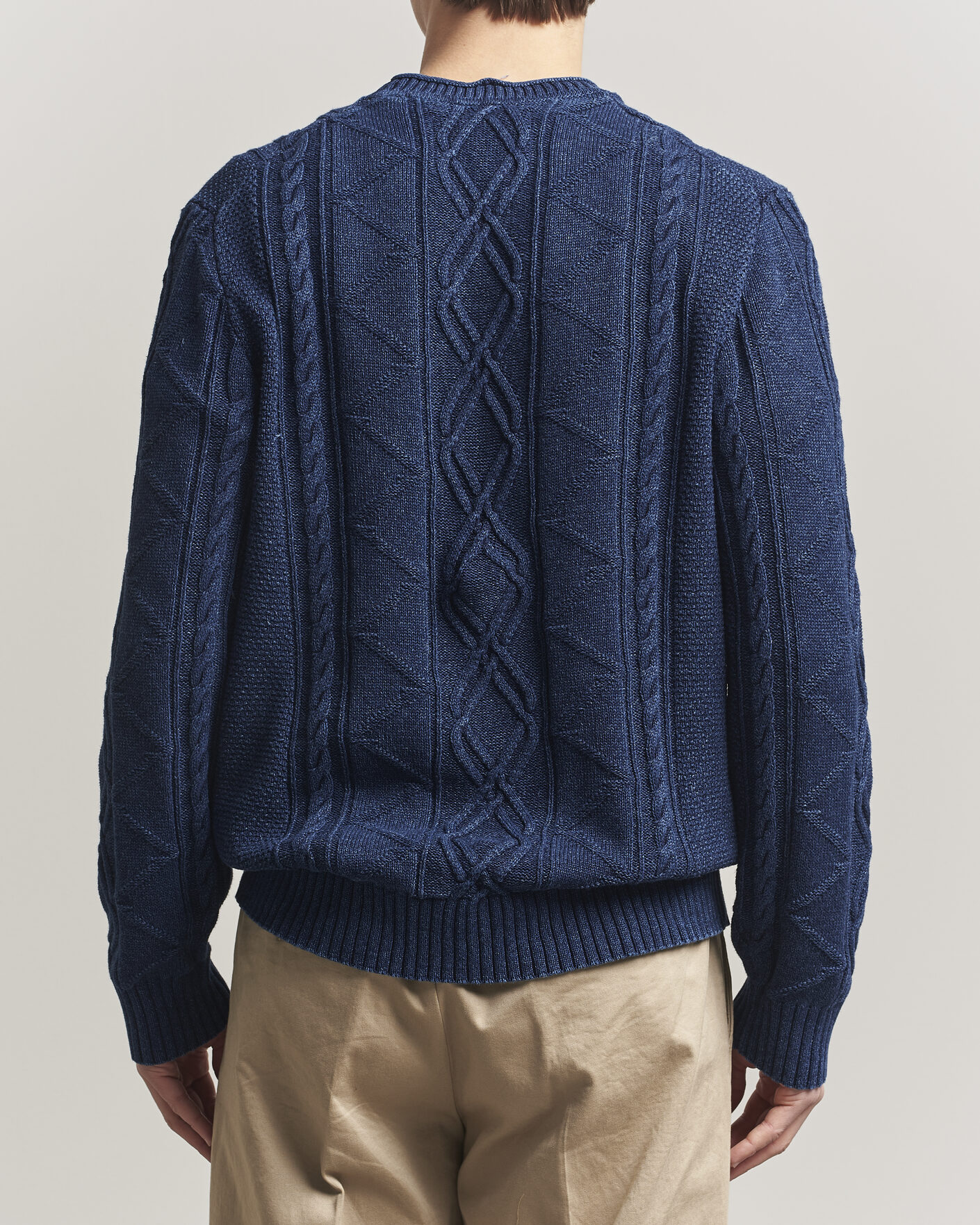 Men | Sweaters & Knitwear | GANT | Indigo Aran Knitted Sweater Rich Navy