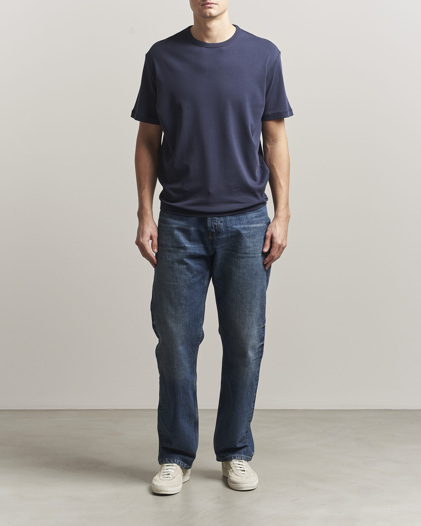 Men | T-Shirts | Gant | Interlock Crew Neck T-Shirt Evening Blue