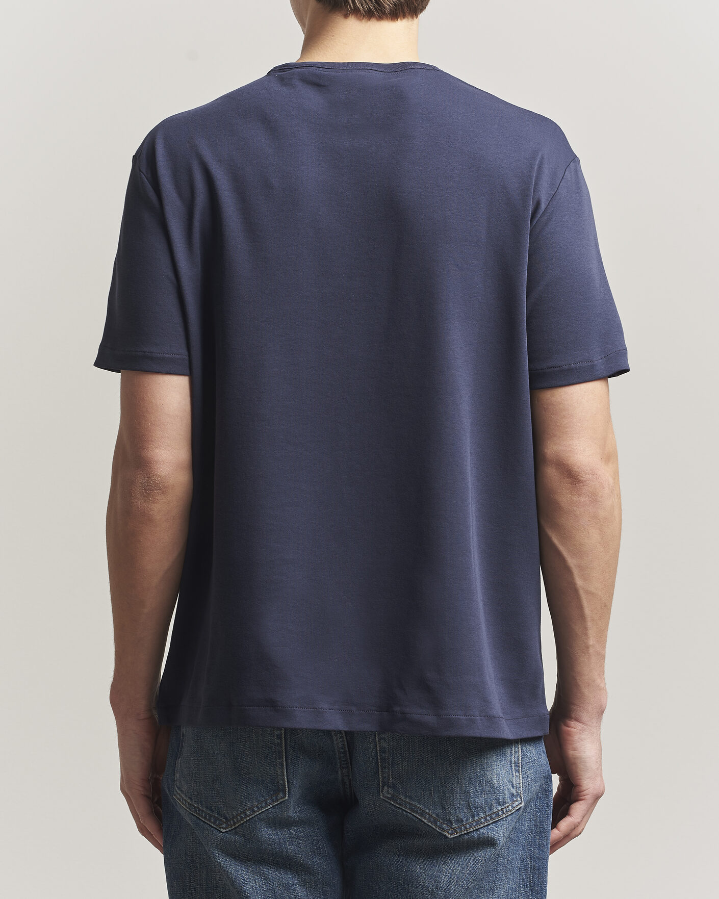 Men | T-Shirts | Gant | Interlock Crew Neck T-Shirt Evening Blue