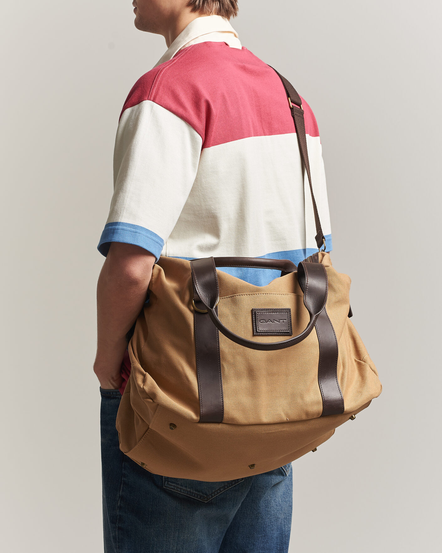 Men | Bags | GANT | Washed Canvas Duffle Bag Warm Khaki