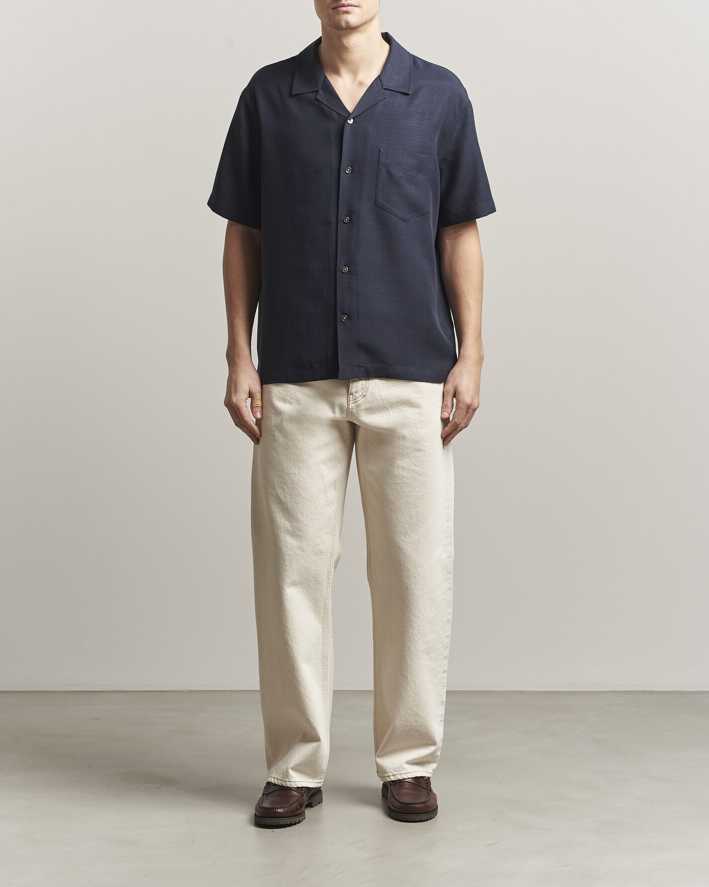 Men | Shirts | GANT | Regular Fit Lyocell Resort Shirt Evening Blue