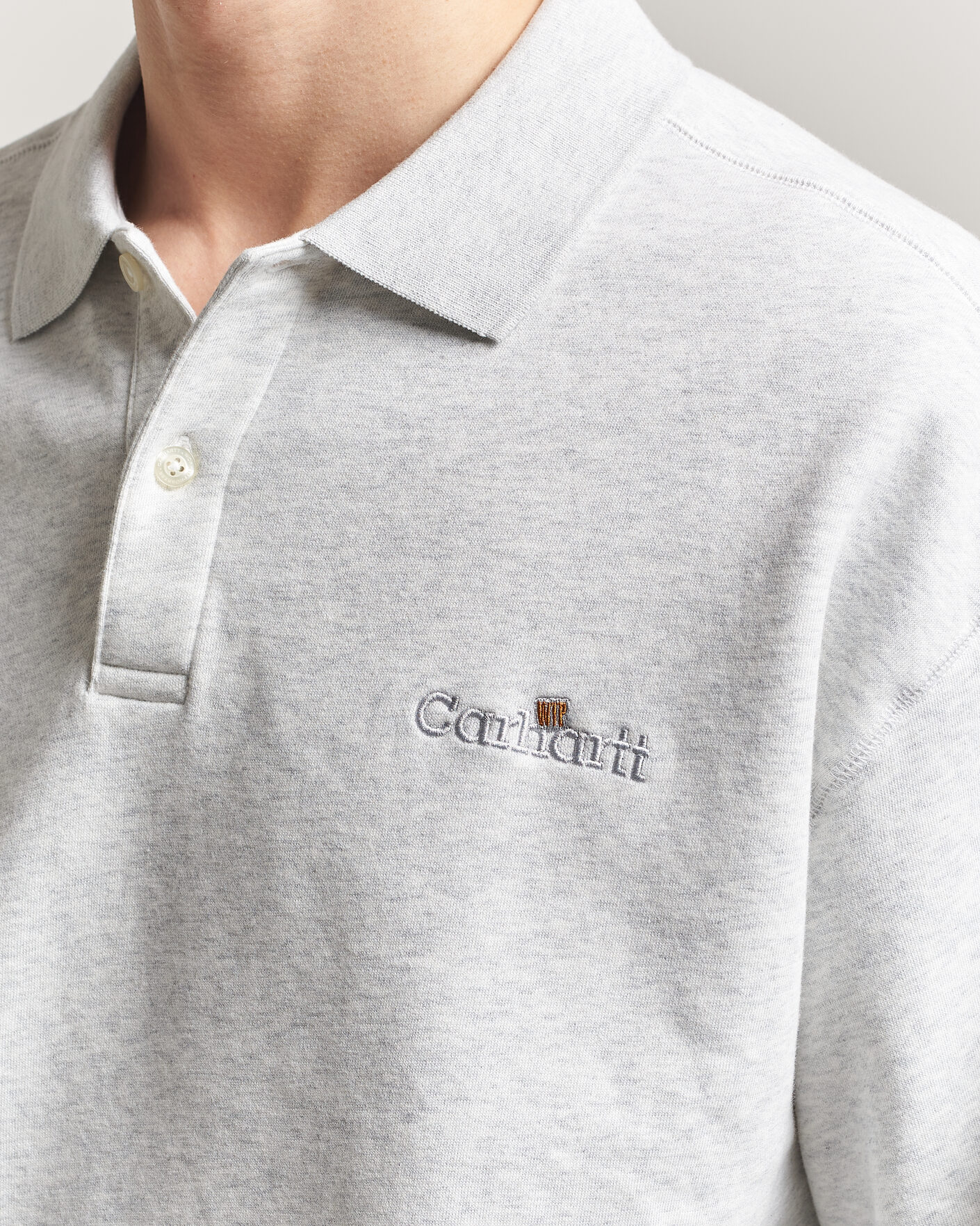 Carhartt WIP WIP Label Polo Sweatshirt Ash Heather at CareOfCarl.com