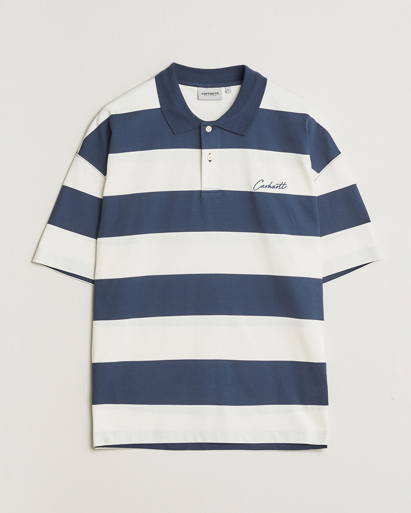 Carhartt WIP Delrey Polo Blue Stripe at CareOfCarl.com