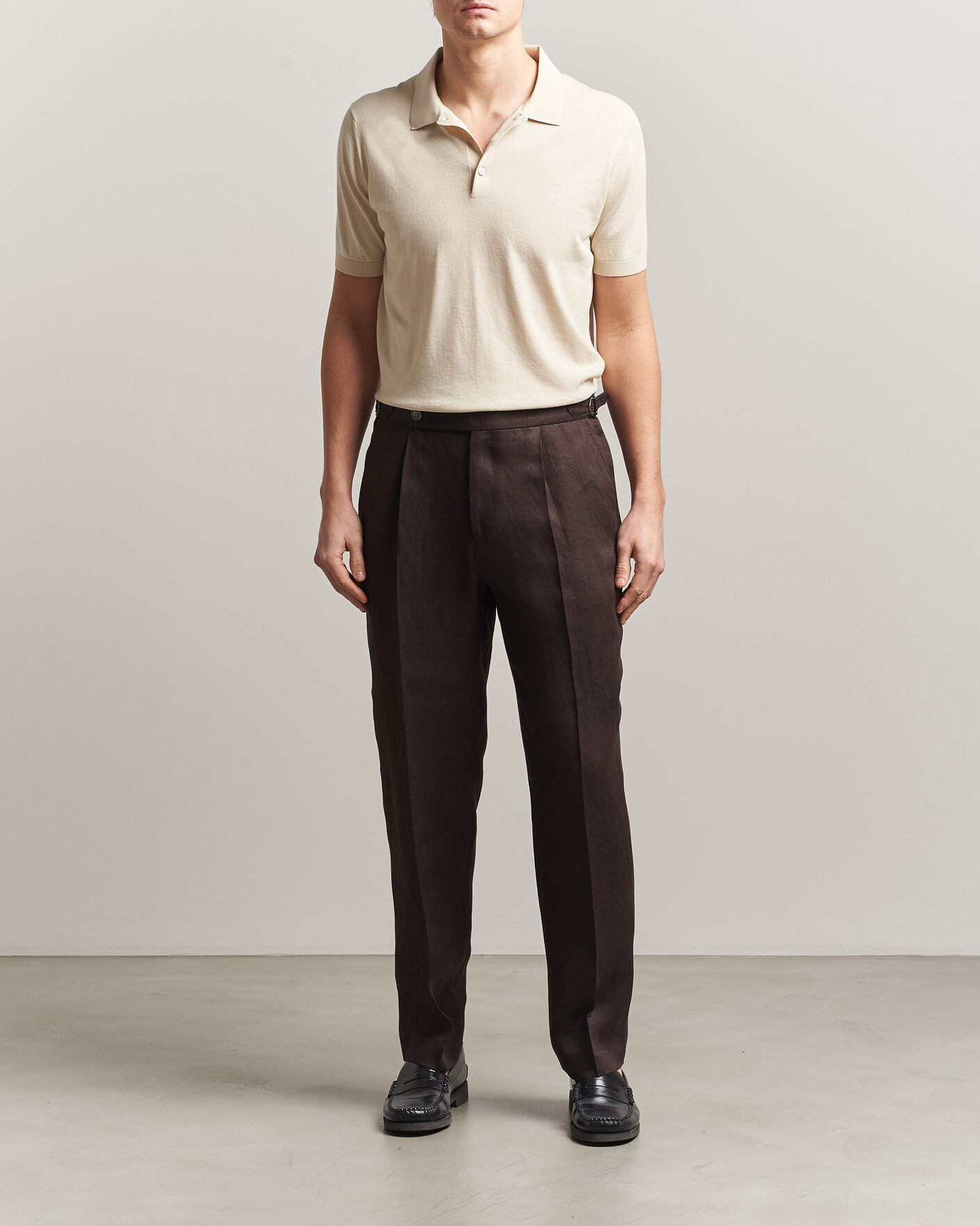 Men | Polo Shirts | Piacenza Cashmere | Short Sleeve Knitted Polo Off White