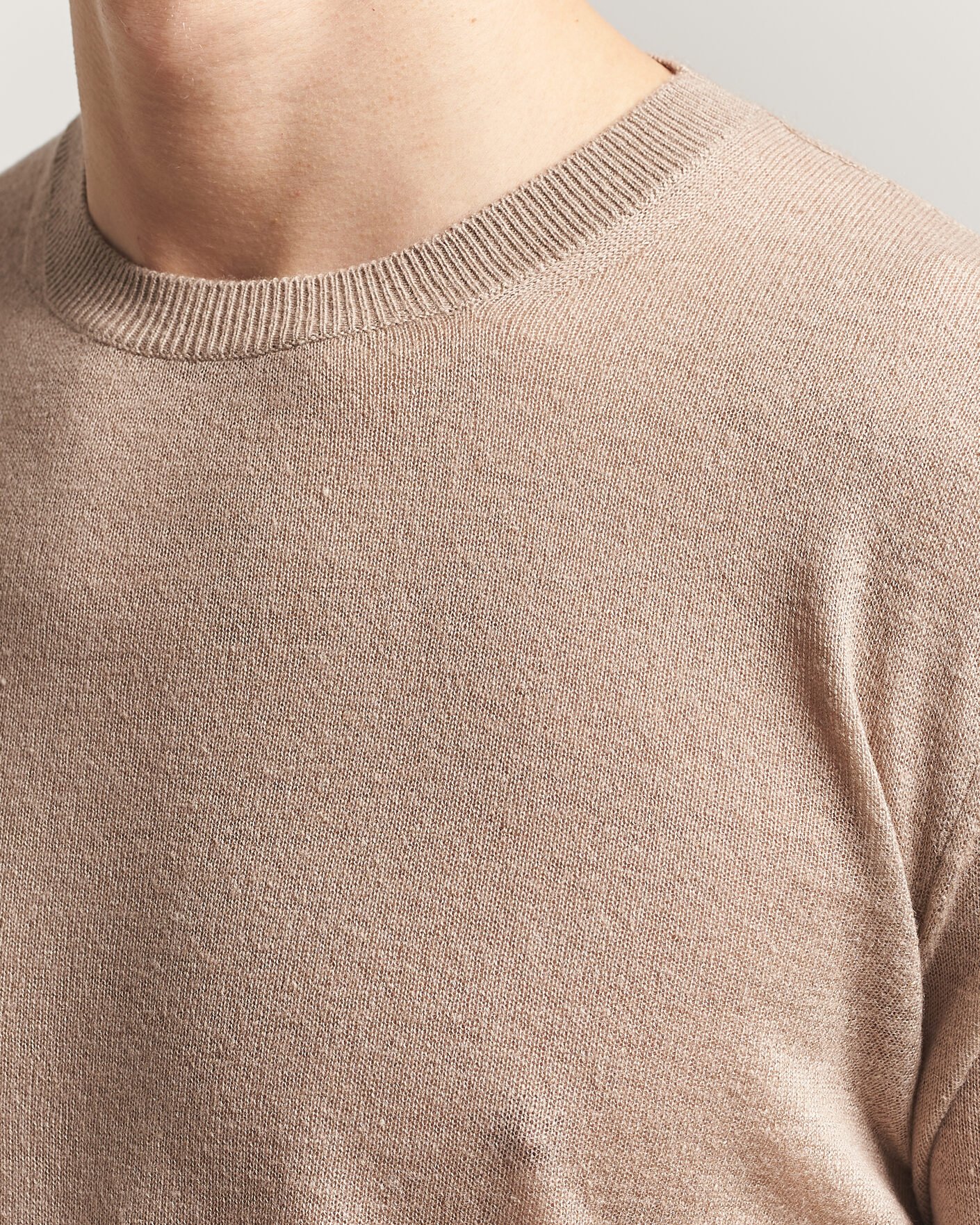 Men | Sweaters & Knitwear | Piacenza Cashmere | Soft Silk/Cashmere Crew Neck Beige