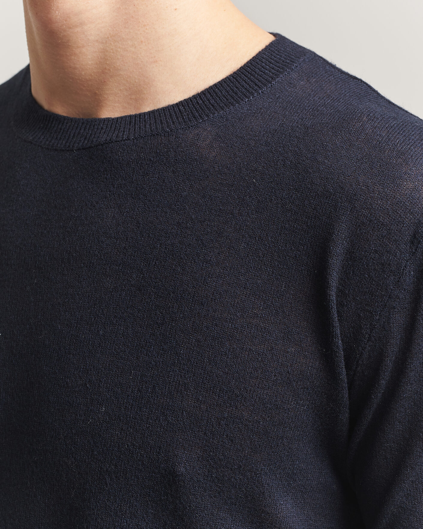 Men | Sweaters & Knitwear | Piacenza Cashmere | Soft Silk/Cashmere Crew Neck Navy