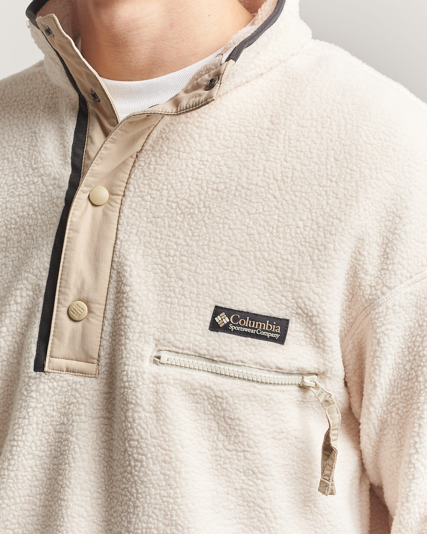 Men | Sweaters & Knitwear | Columbia | Helvetia II Half Snap Fleece Chalk