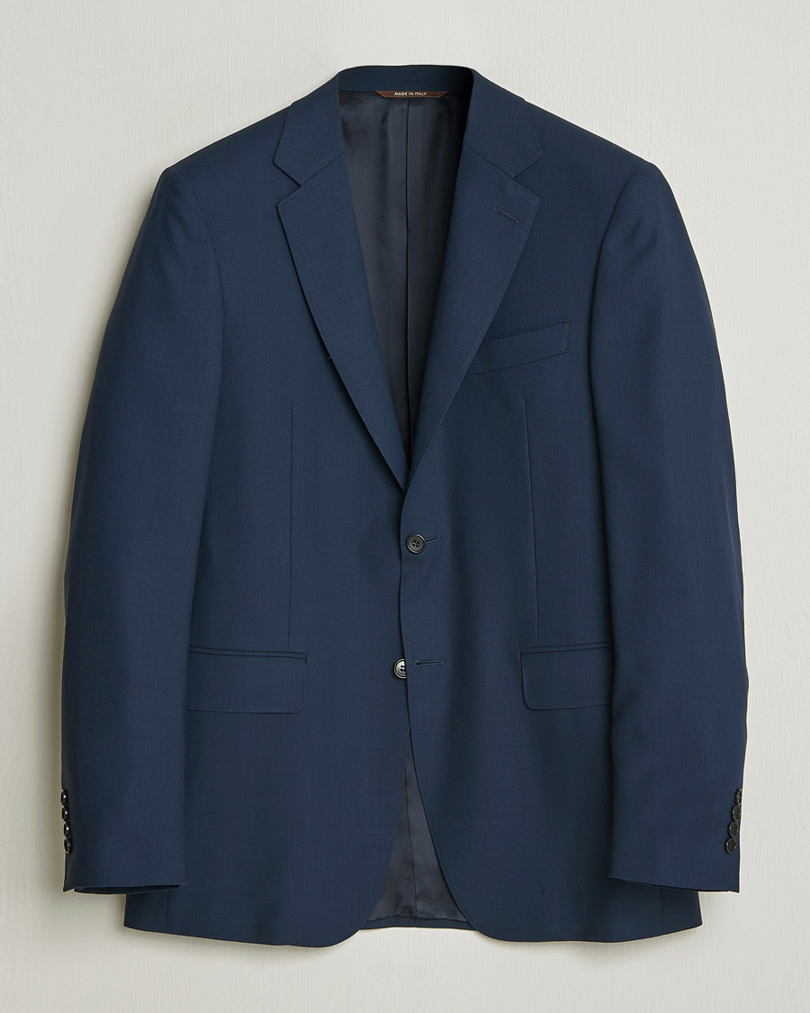 Men | Blazers | Canali | Travel Wool Blazer Dark Blue
