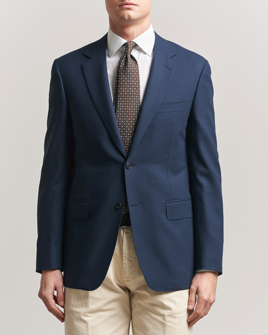 Men | Blazers | Canali | Travel Wool Blazer Dark Blue
