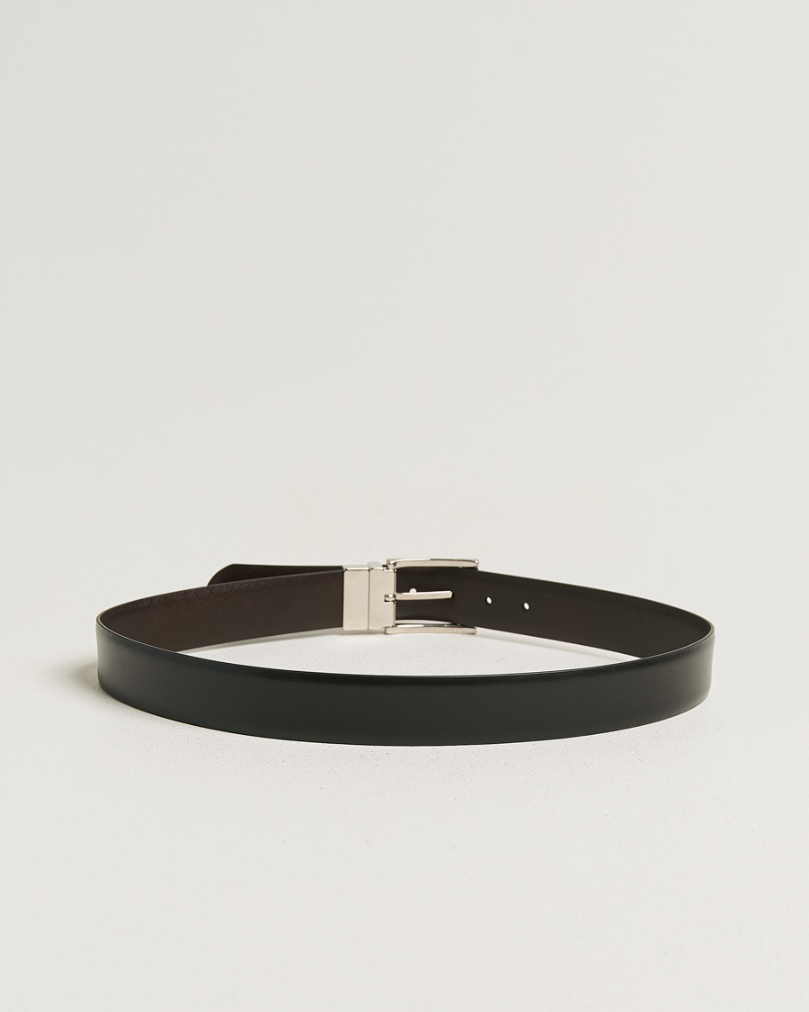 Men | Belts | Canali | Reversible Saffiano Belt Black/Brown