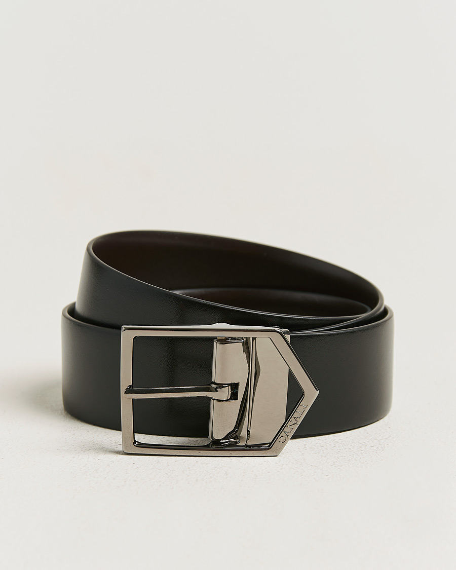 Men | Belts | Canali | Reversible Leather Belt Black/Brown