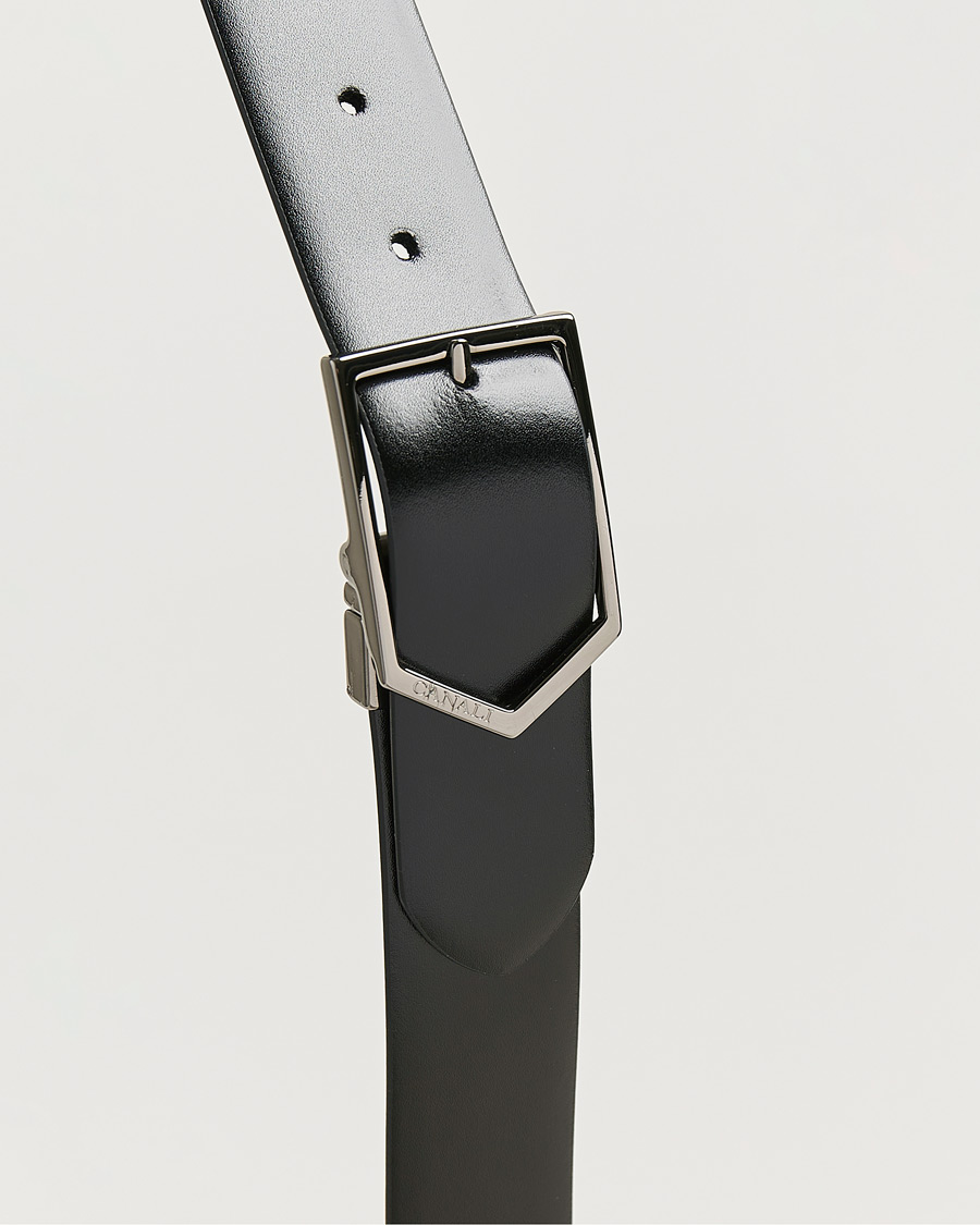 Men | Belts | Canali | Reversible Leather Belt Black/Brown