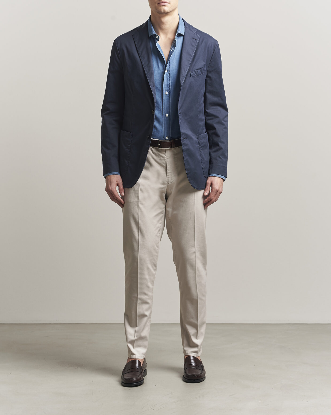 Men | Blazers | Boglioli | K Jacket Supima Cotton Blazer Navy