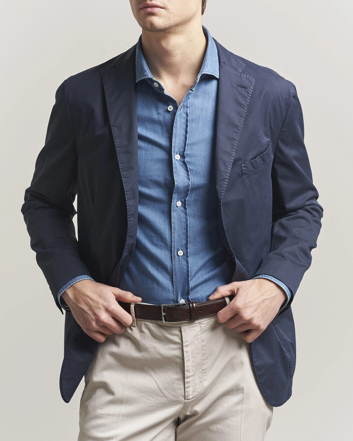 Men | Blazers | Boglioli | K Jacket Supima Cotton Blazer Navy